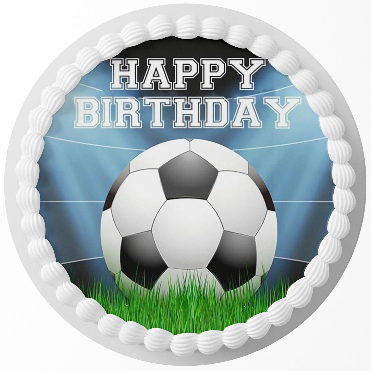 Football Soccer Futbol R Round – Icing Sheet Birthday - Personalized Edible Cake Topper | Custom Icing Sheet | Birthday Cake Decoration