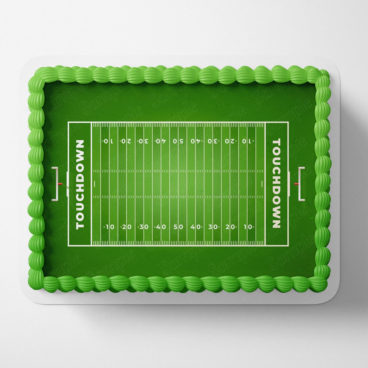Football Touchdown Field Edible Cake Topper