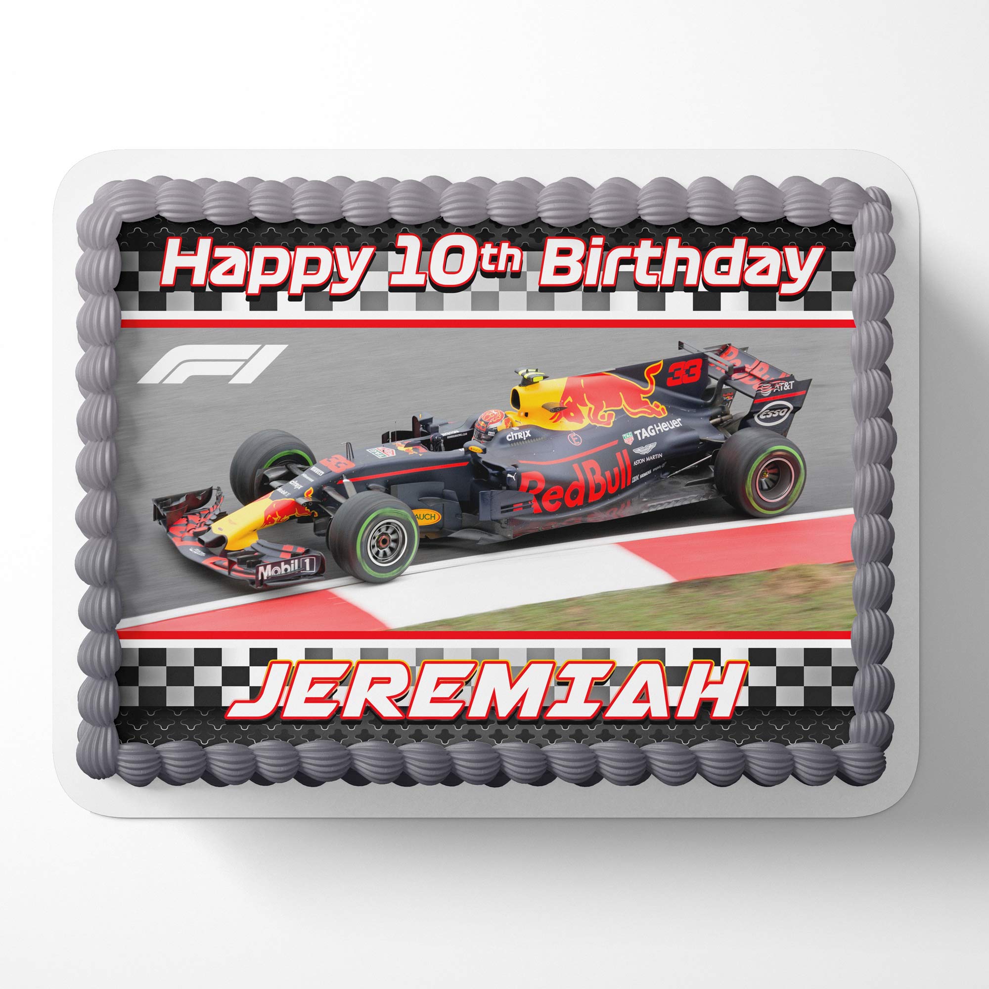 Formula One Speed Racing Edible Cake Topper