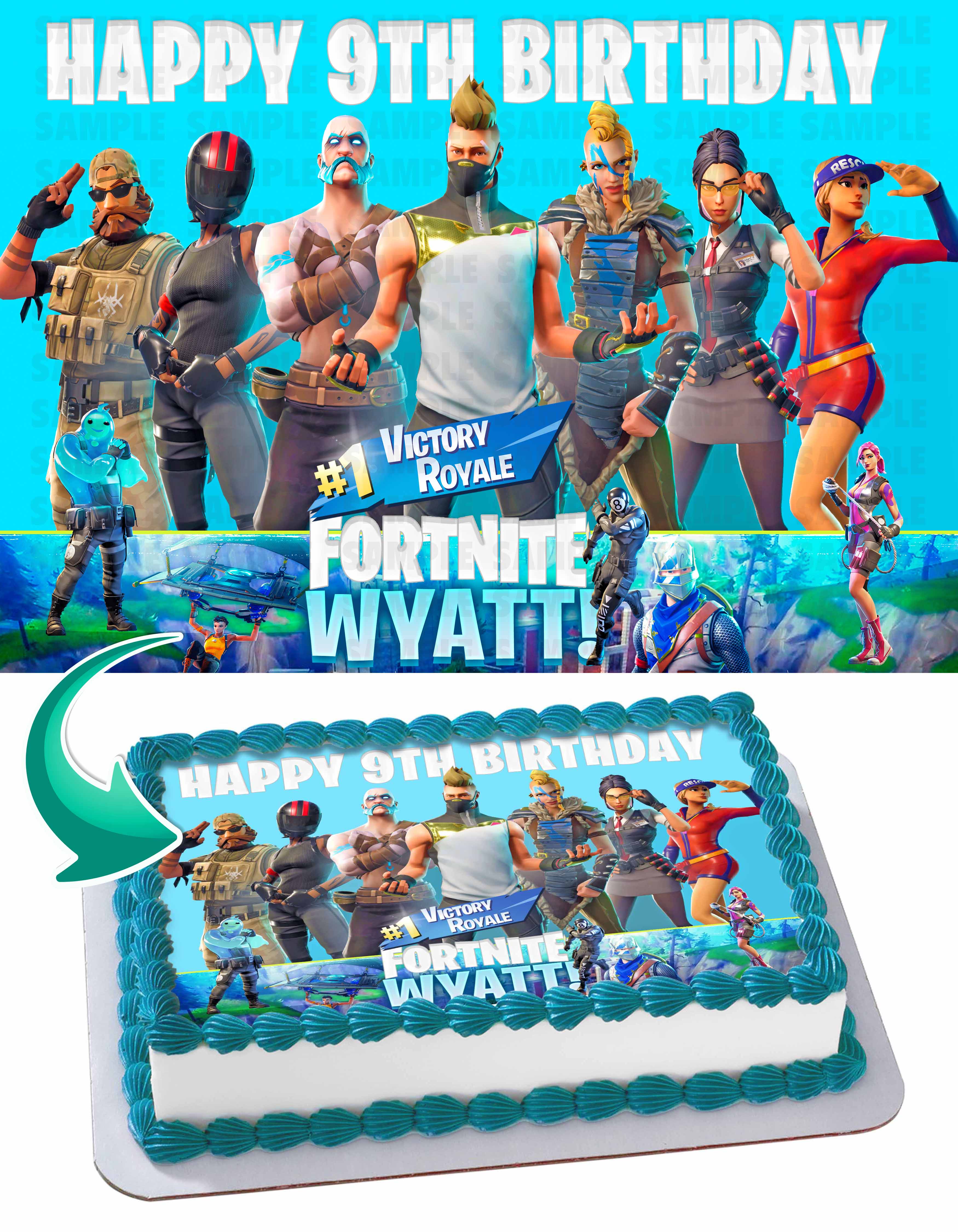 Fornite Battle Royale Gamers 24 Edible Cake Topper