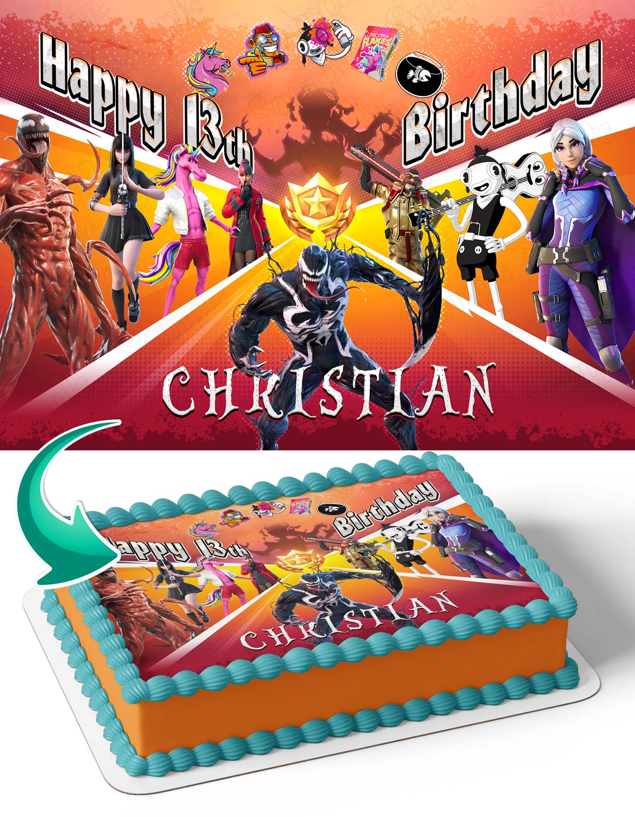 Fornite Battle Royale Gamers Kids Freedom Edible Cake Topper