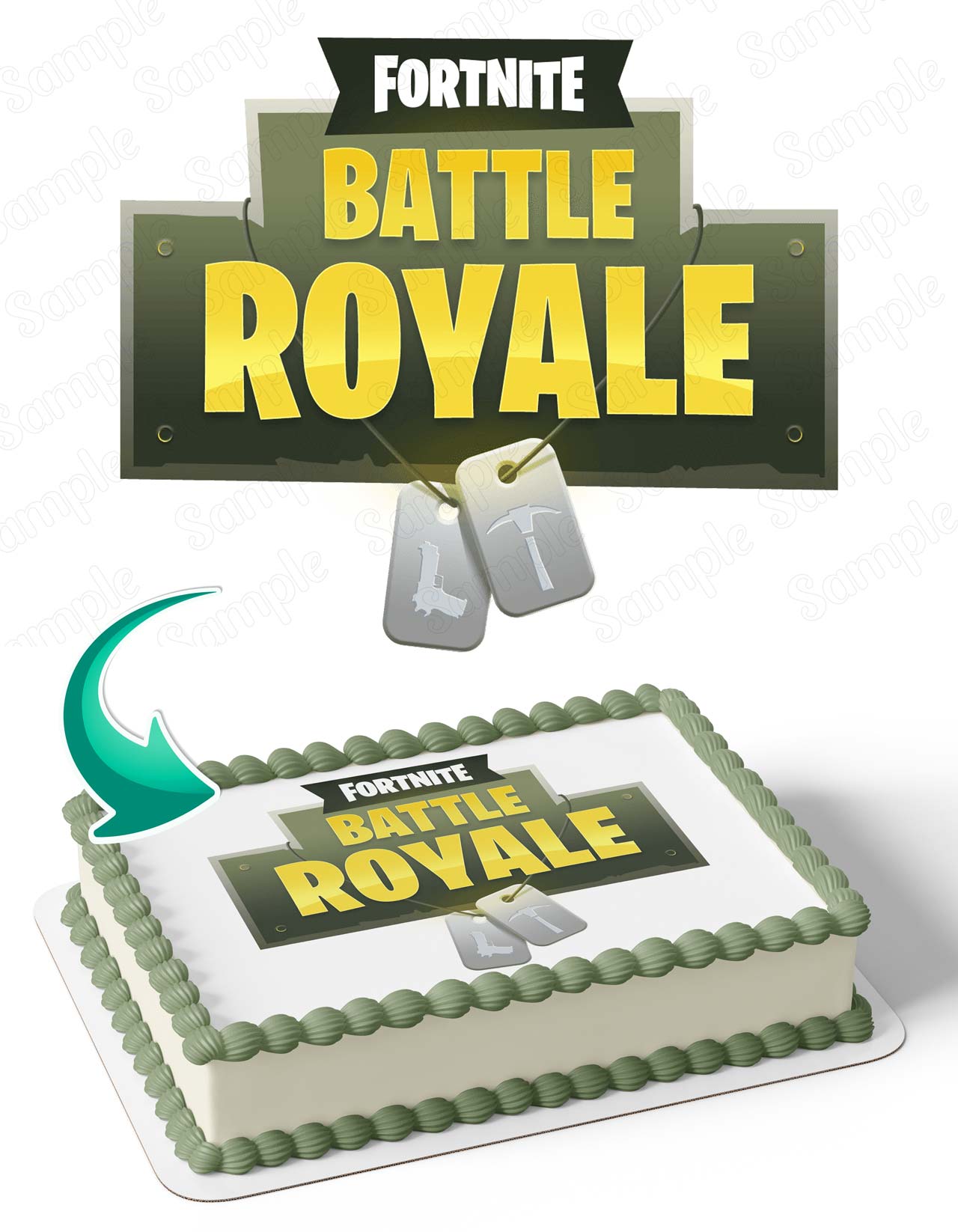 Fornite Battle Royale Gamers Kids Logo Edible Cake Topper