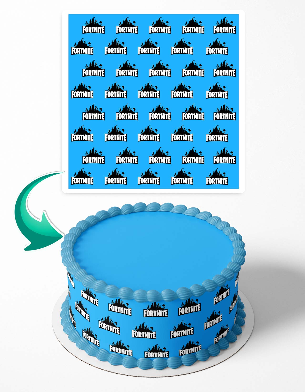 Fornite Cake Deco Wrap Edible Cake Topper