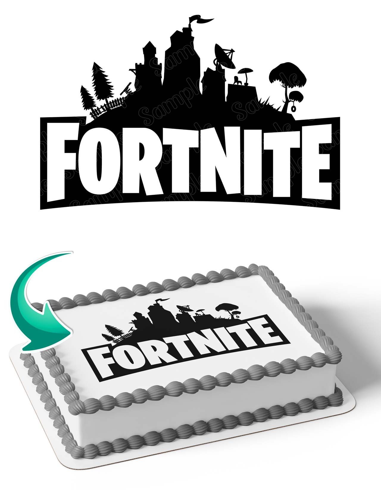 Fornite Logo Edible Cake Topper