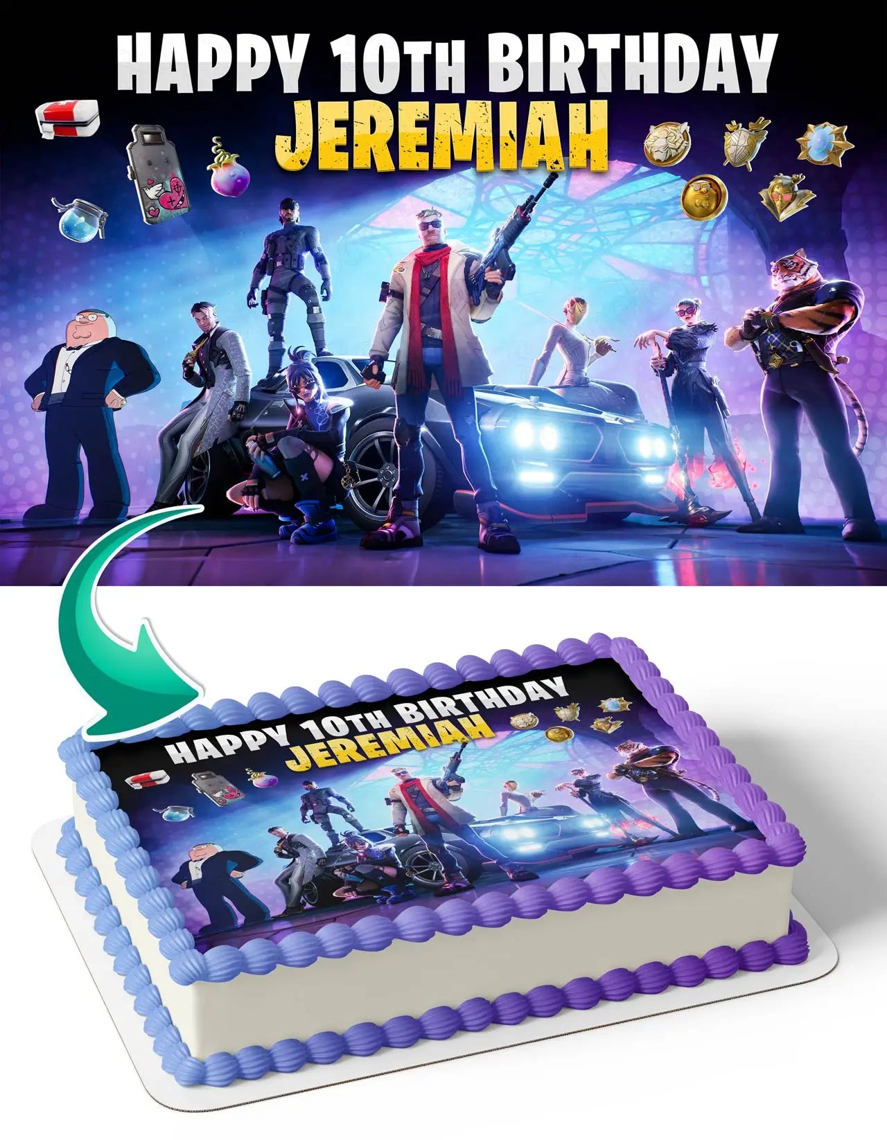 Fort Battle NiteBattle Pass Chapter 5 Season 1 Edible Cake Topper