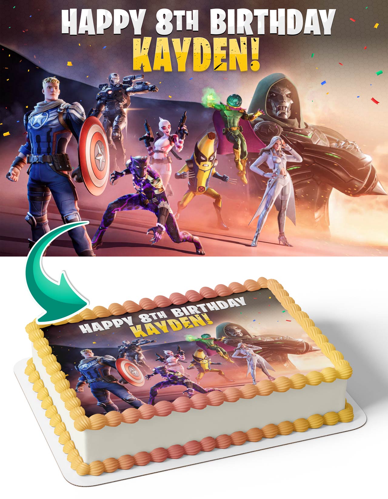 Fort Battle NiteBattle Royale Chapter 5 Season 4 Edible Cake Topper