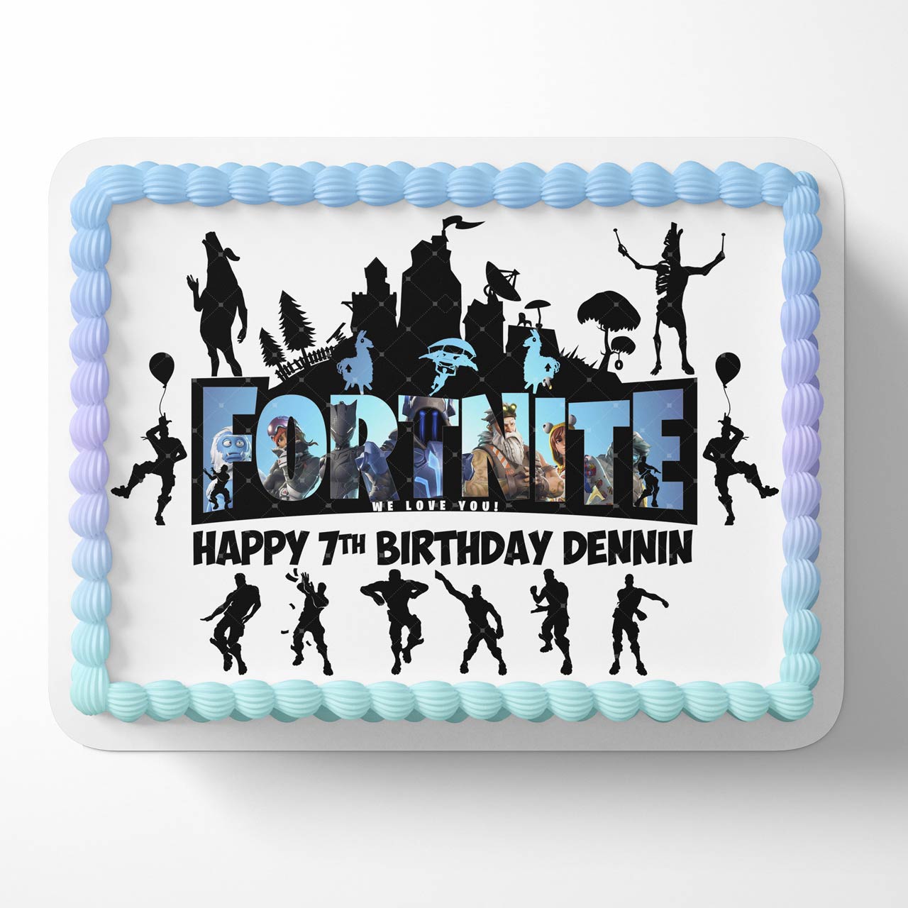 Fort Battle NiteBattle Royale Gamer Themed Edible Cake Topper