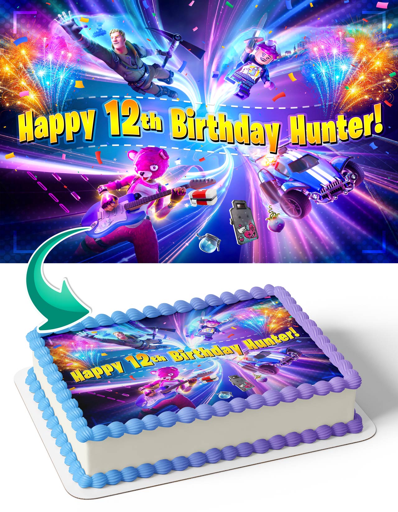 Fort Battle NiteEpic Games Themed Edible Cake Topper
