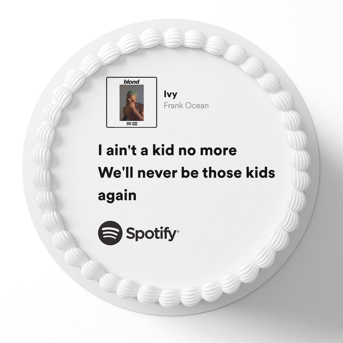 Frank Ocean I ain't a Kid no More Heart Cake Topper – Edible Cake Image – Icing Sheet for Cakes