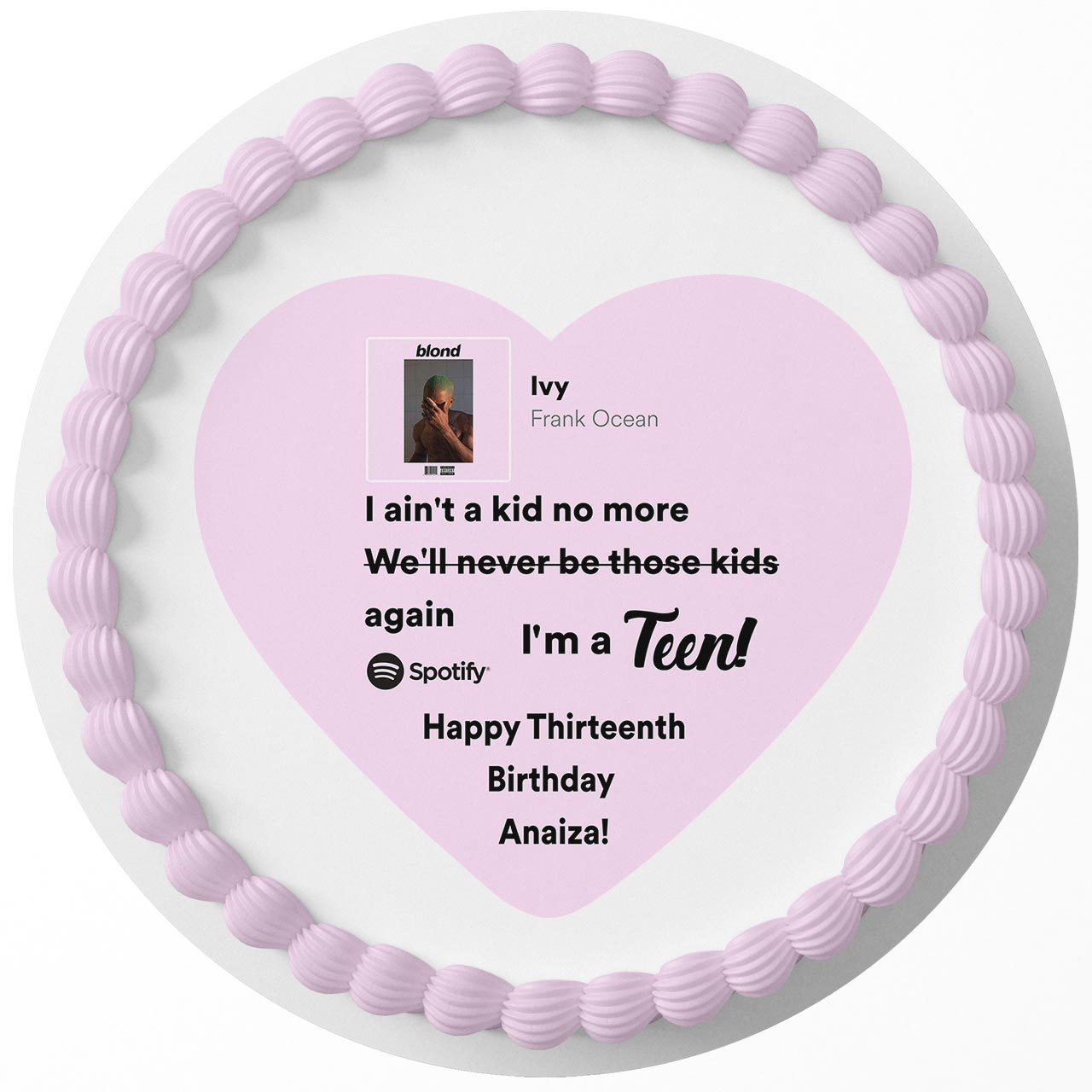FO Frank Ivy Thirteenth Kid No More Teen Hearth Round – Icing She - Personalized Edible Cake Topper | Custom Icing Sheet | Birthday Cake Decoration