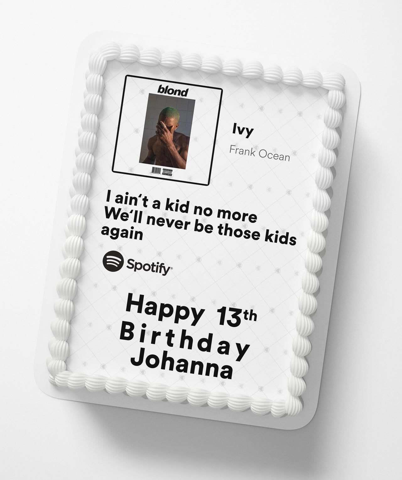 FO Frank Ivy Thirteenth Kid No More Teen QR Edible Cake Topper