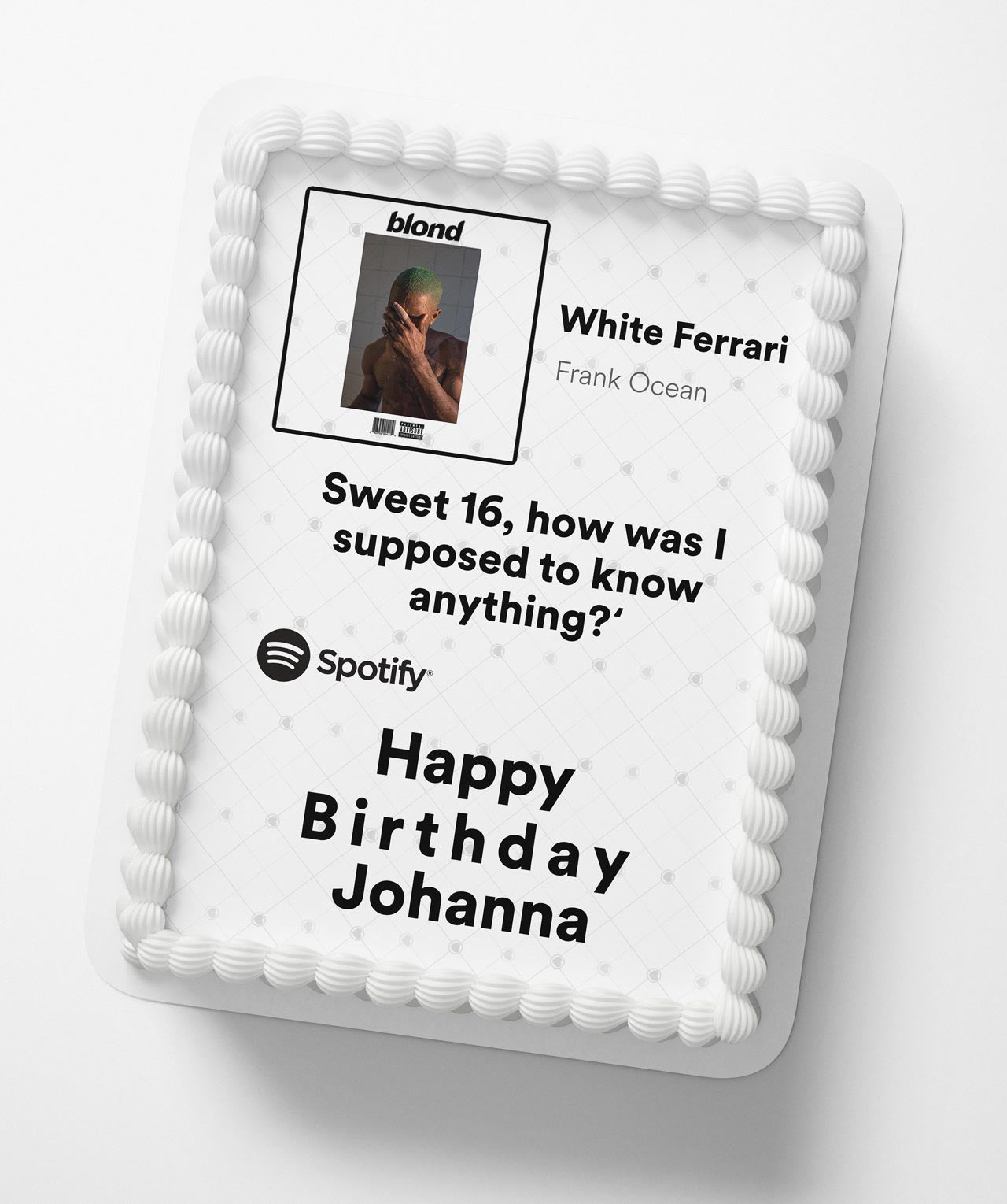 FO Frank White Ferrari Sweet 16 White QT Edible Cake Topper
