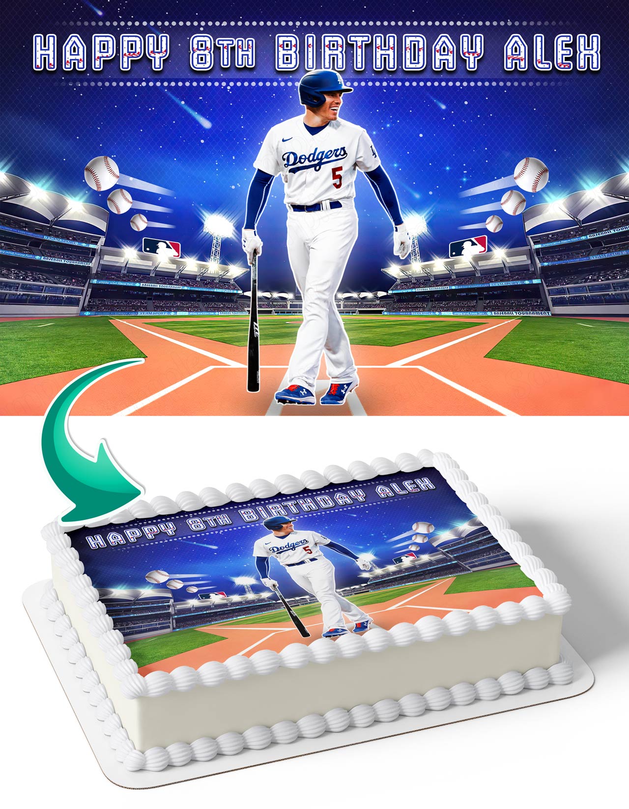 Freddie Freeman Dodgers Edible Cake Topper