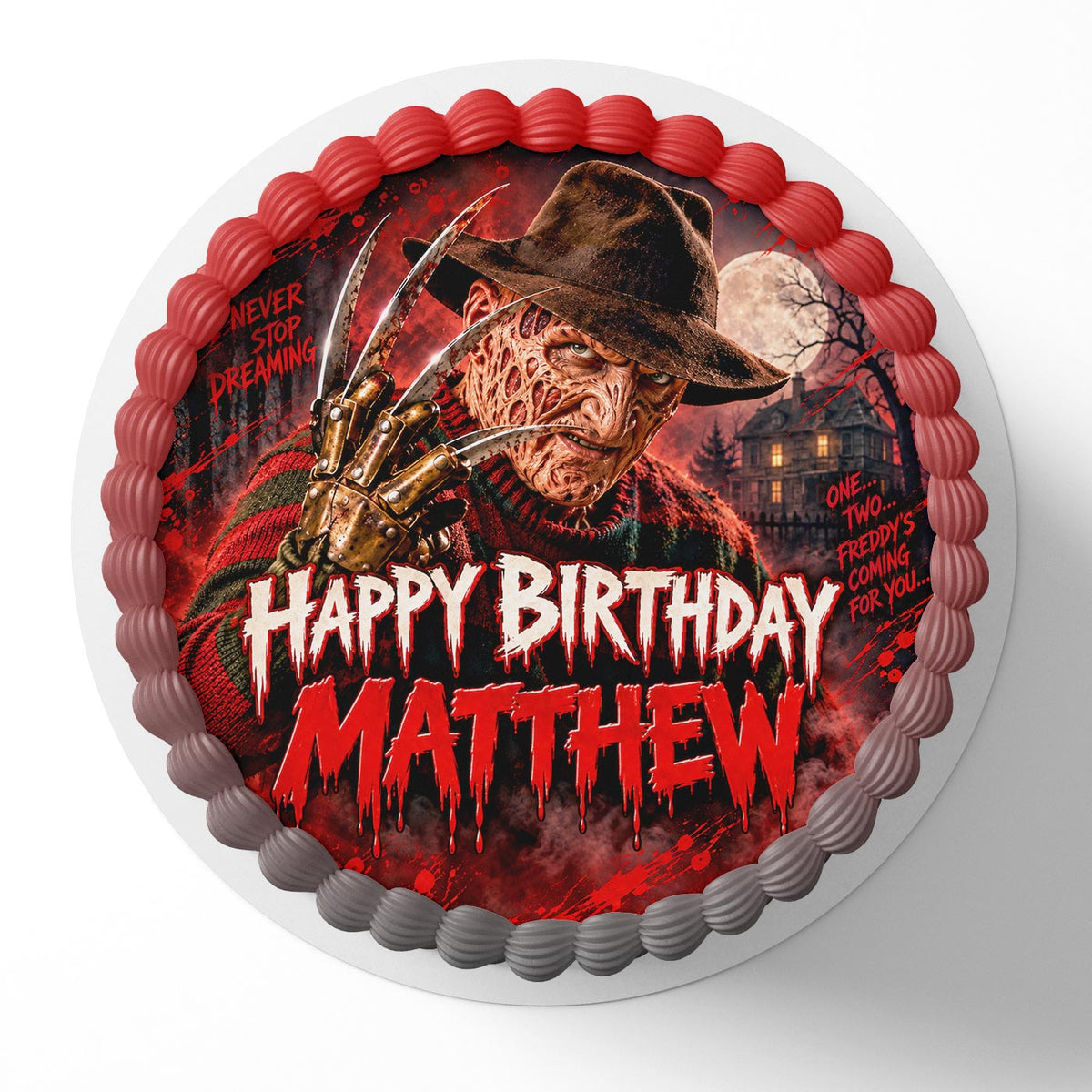 Freddy Krueger Horror Edible Cake Topper | Birthday Cake Decoration | Photo Cake Image | Custom Edible Cake Topper