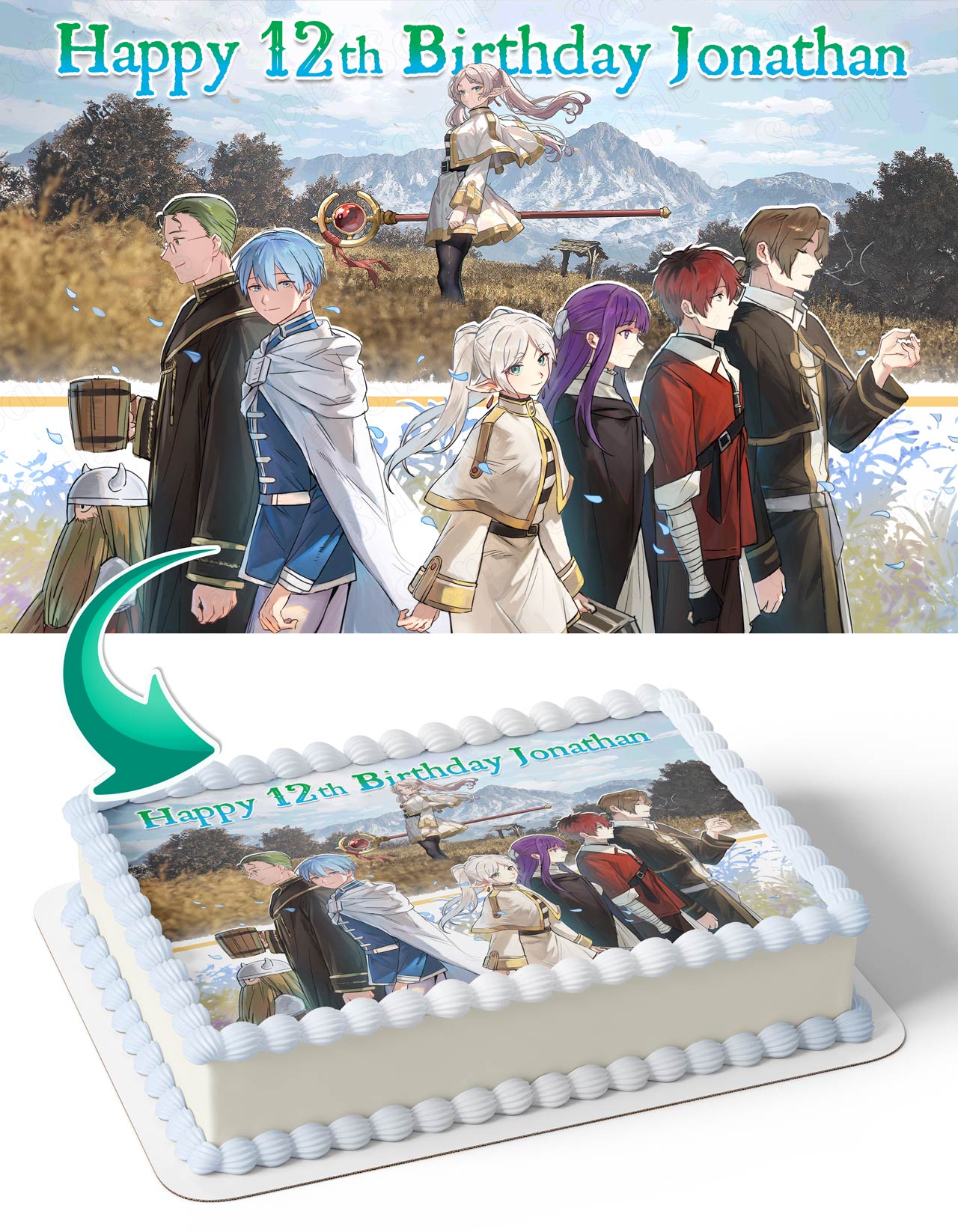 Frieren Beyond Journeys End Anime Edible Cake Topper