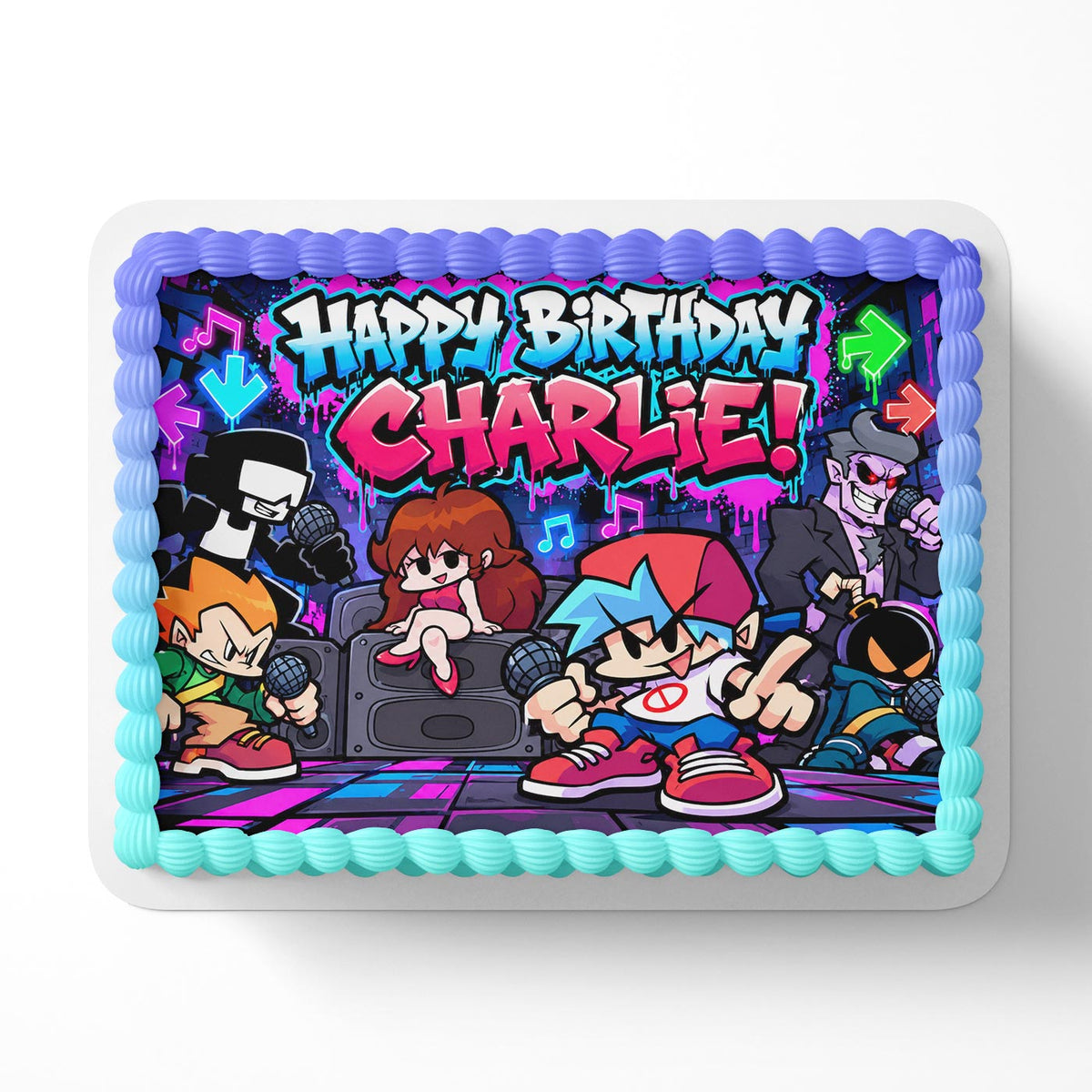 Friday Night Funkin Edible Cake Topper | Birthday Cake Decoration | Photo Cake Image | Custom Edible Cake Topper