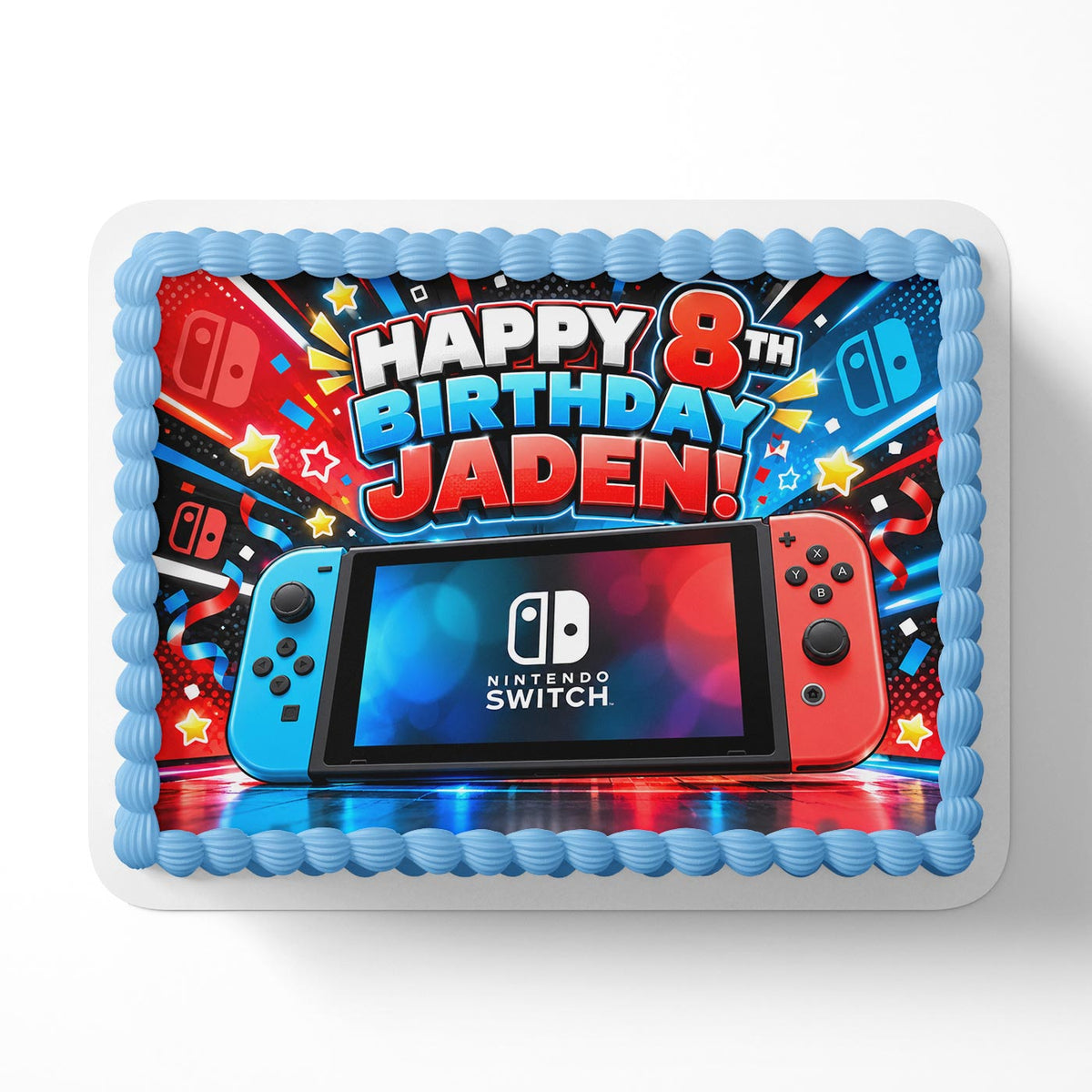 Gamers Console Switch Edible Cake Topper | Birthday Cake Decoration | Photo Cake Image | Custom Edible Cake Topper