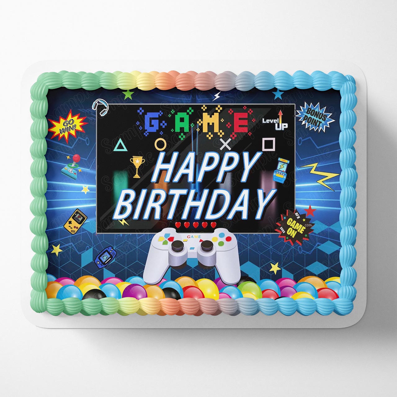 Game On Gamer Room Party Edible Cake Topper