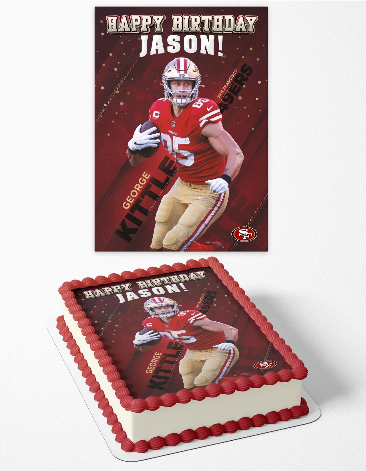 George Kittle San Francisco 49ers FootBall Pt Edible Cake Topper