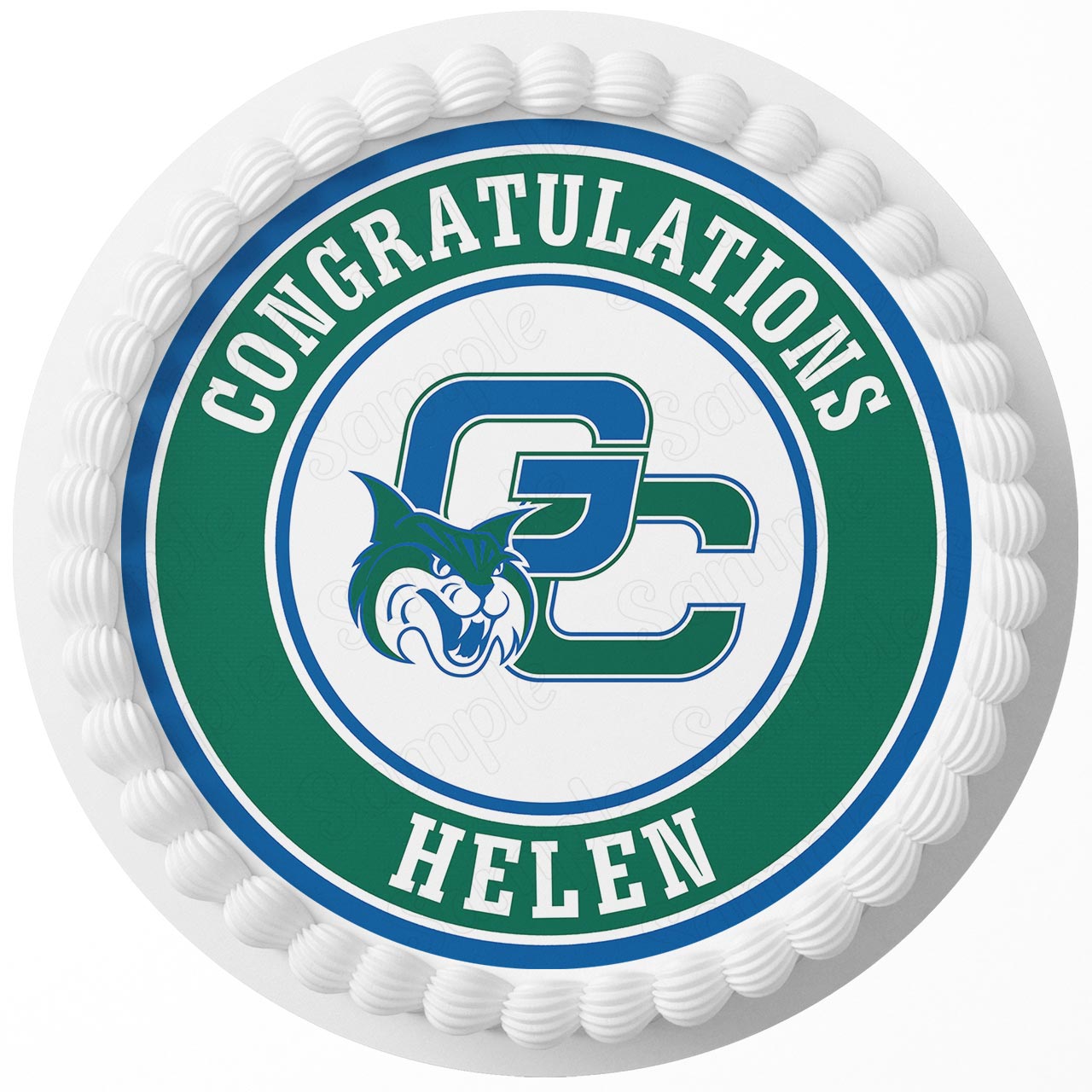 Georgia College Bobcats Round – Icing Sheet Birthday - Personalized Edible Cake Topper | Custom Icing Sheet | Birthday Cake Decoration
