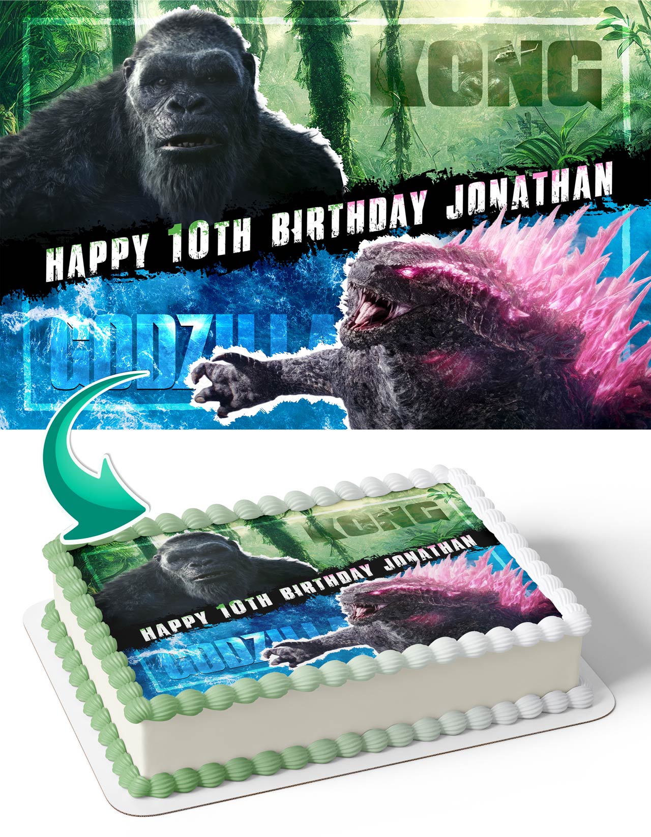 Godzilla x Kong The New Empire Edible Cake Topper