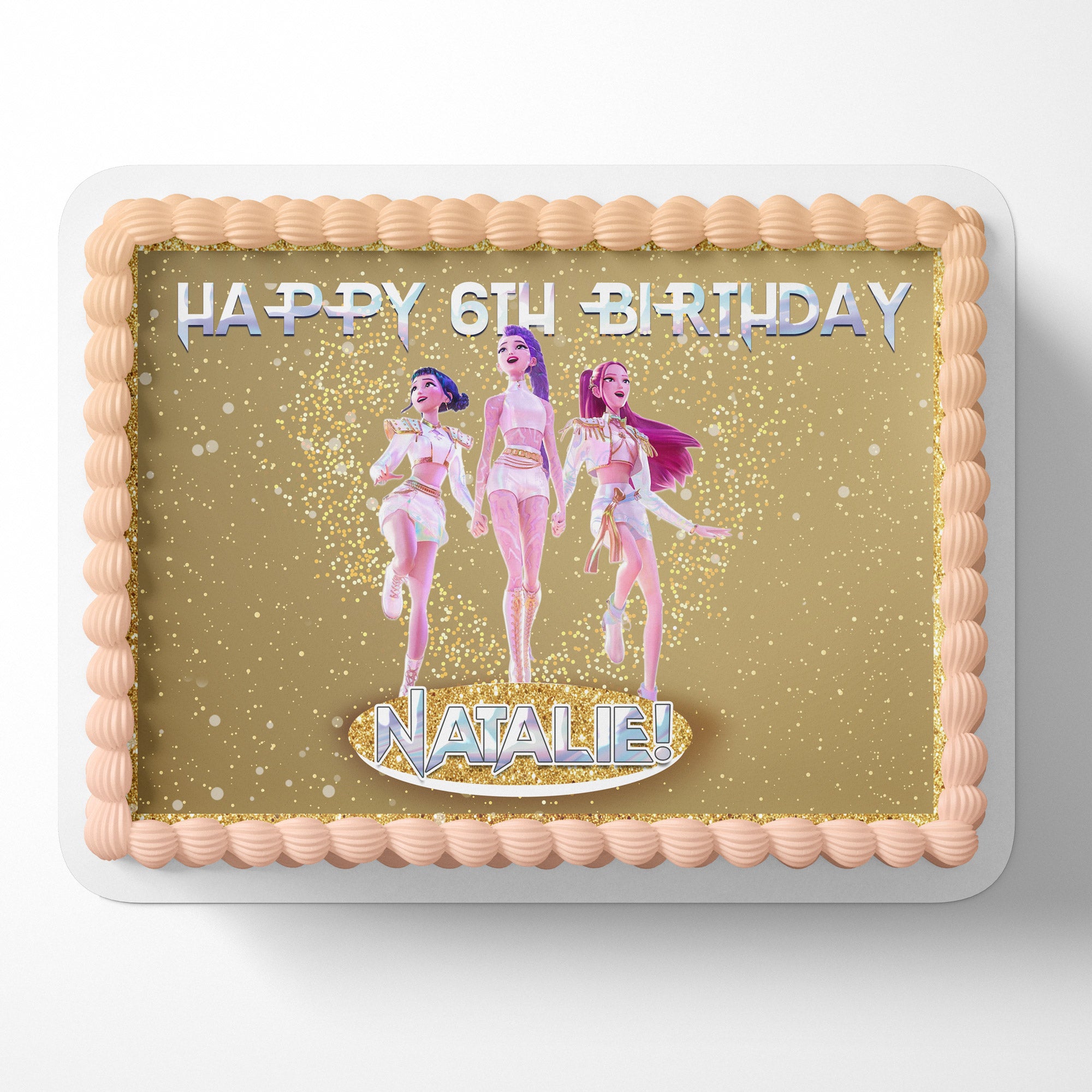 Kpop Demon Hunters Golden – Icing Sheet - Personalized Edible Cake Topper | Custom Icing Sheet | Birthday Cake Decoration | Photo Cake Image