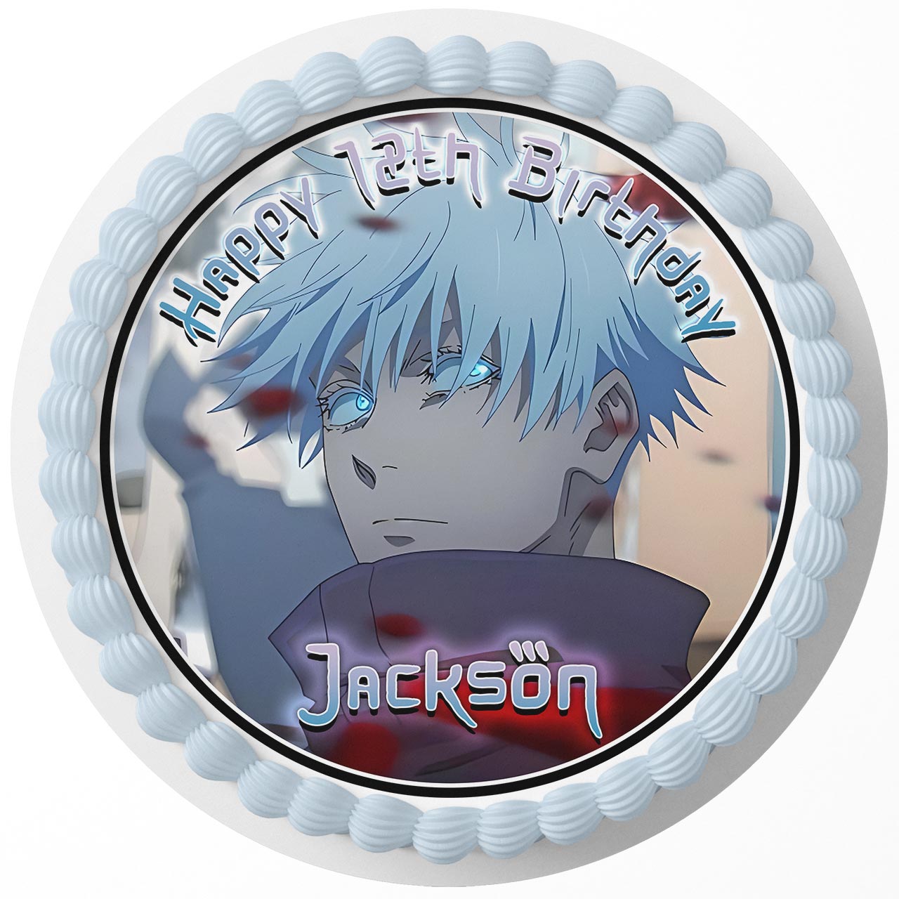 Gojo Satoru Jujutsukaisen Sakuna Edible Cake Topper Personalized Icing Sheet Cake Image Decoration Round