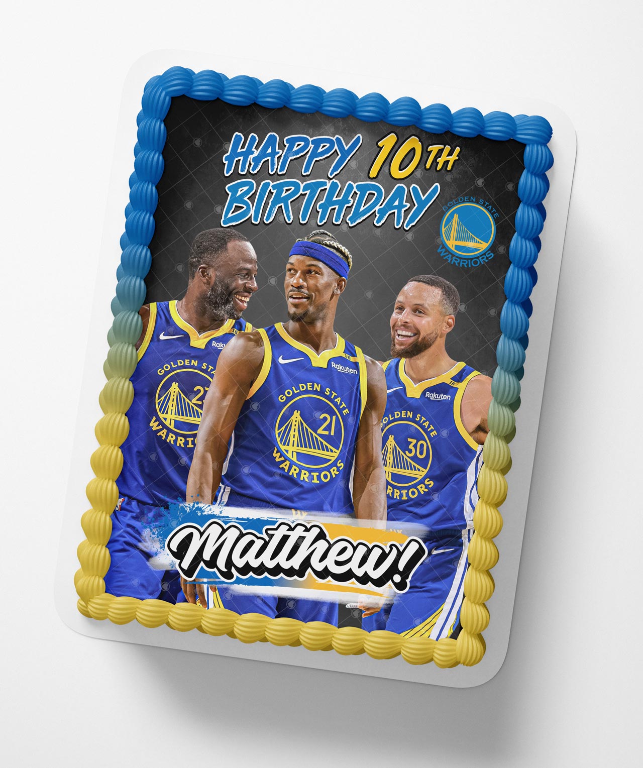 Golden State Warriors Jimmy Buttler Stephen Curry Draymond Green Edible Cake Topper