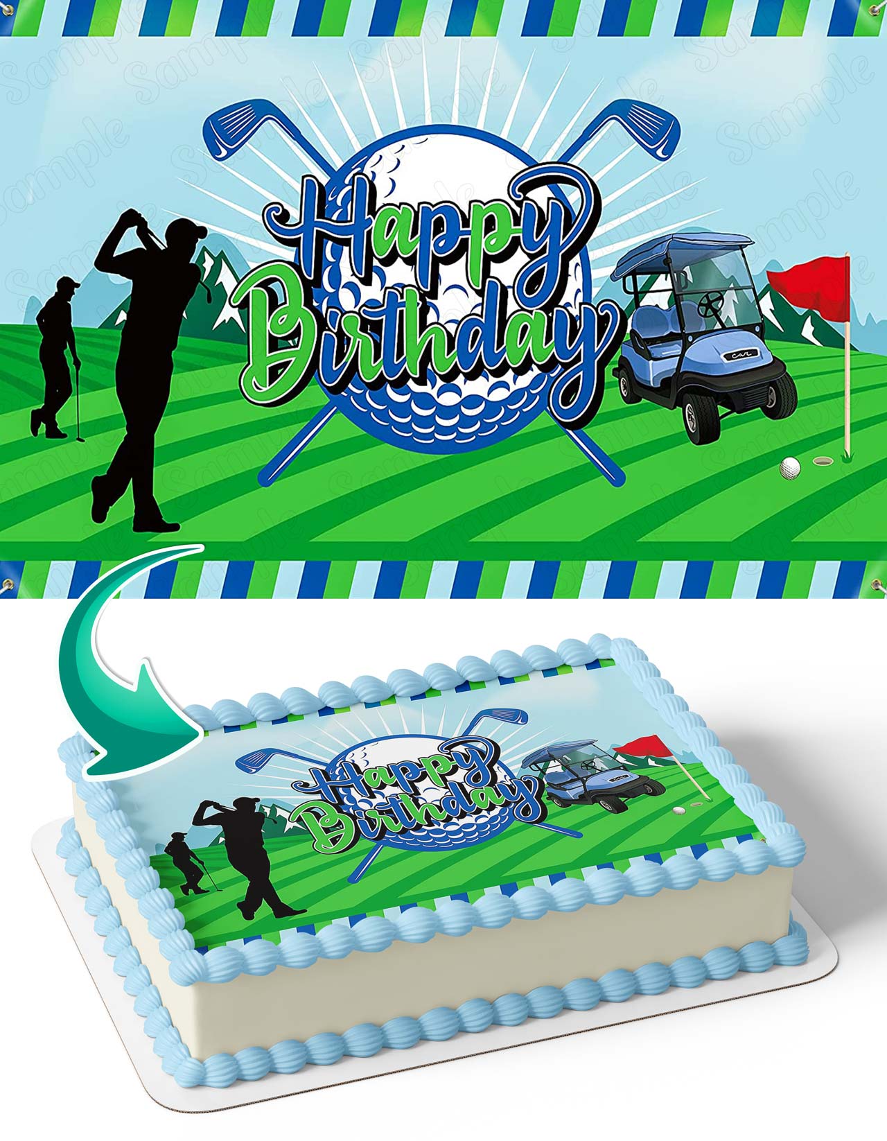 Golf Player Edible Cake Topper