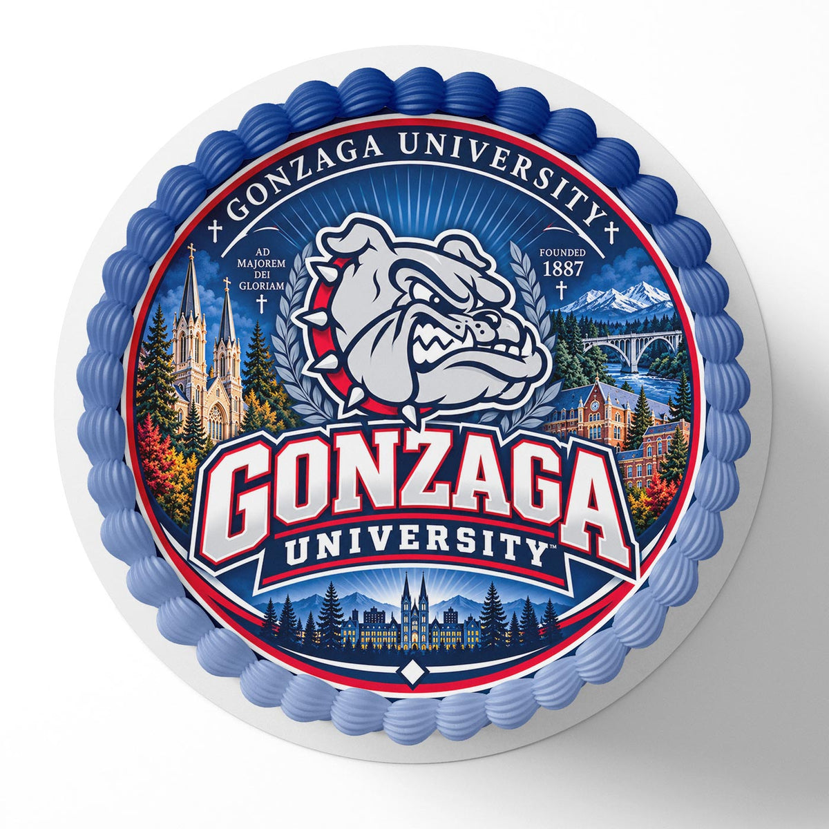 Gonzaga Bulldog Edible Cake Topper Birthday Cake Decoration Photo Cake Image Custom Edible Cake Topper