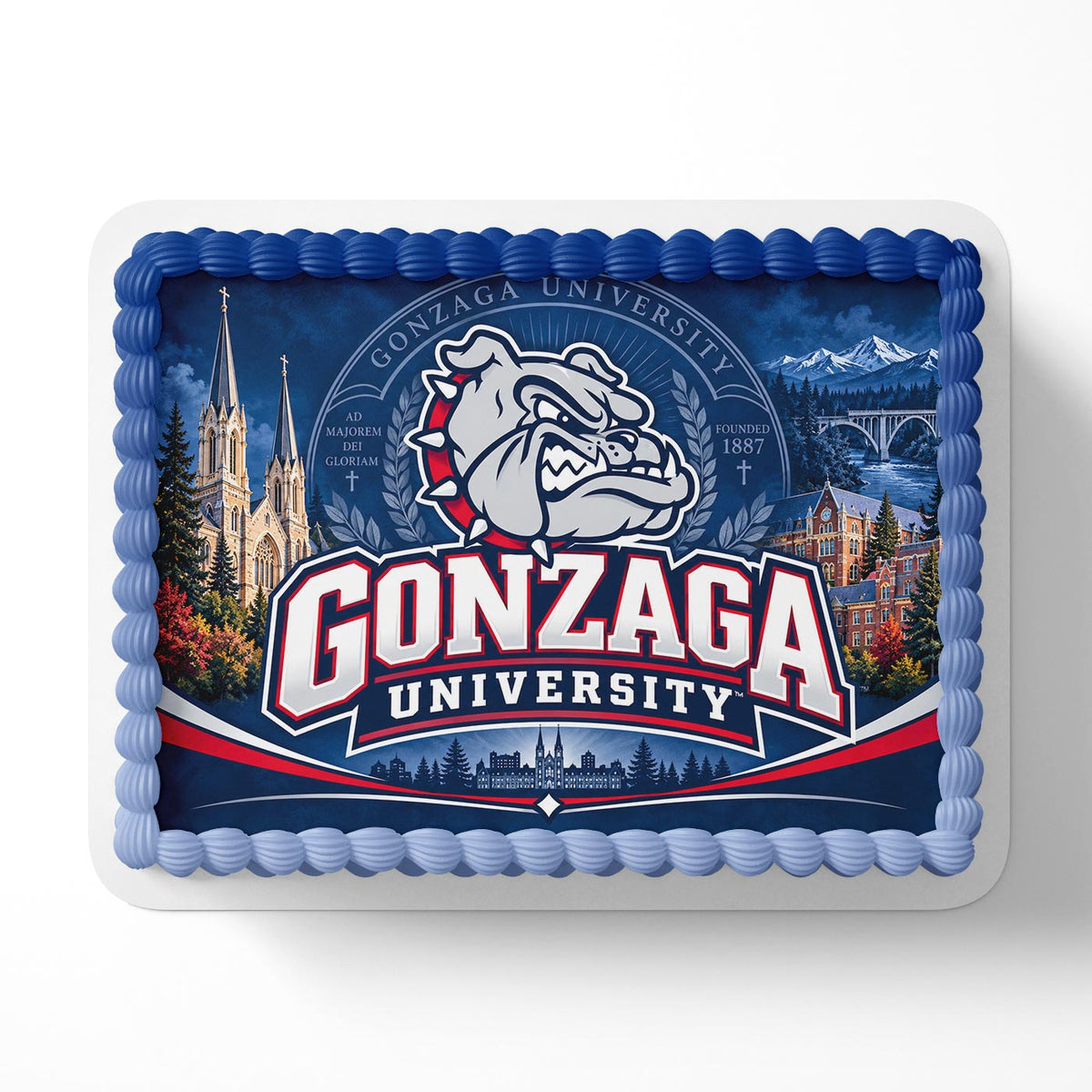 Gonzaga Bulldog Edible Cake Topper Birthday Cake Decoration Photo Cake Image Custom Edible Cake Topper
