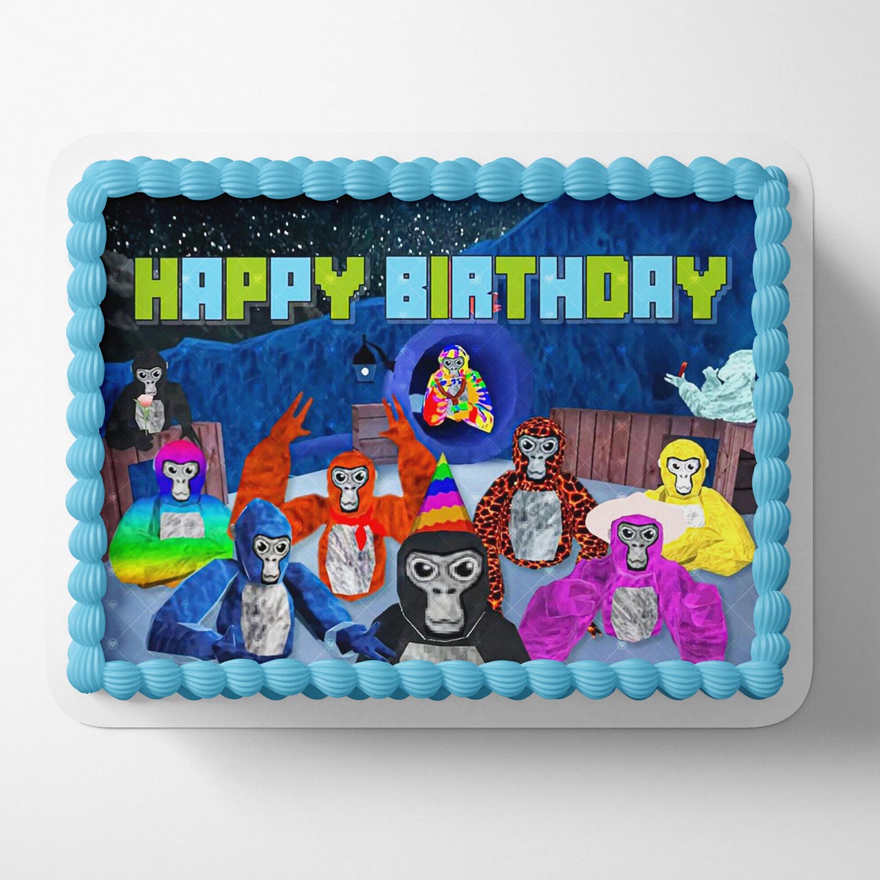 Gorilla VR Become Monke FDT Edible Cake Topper