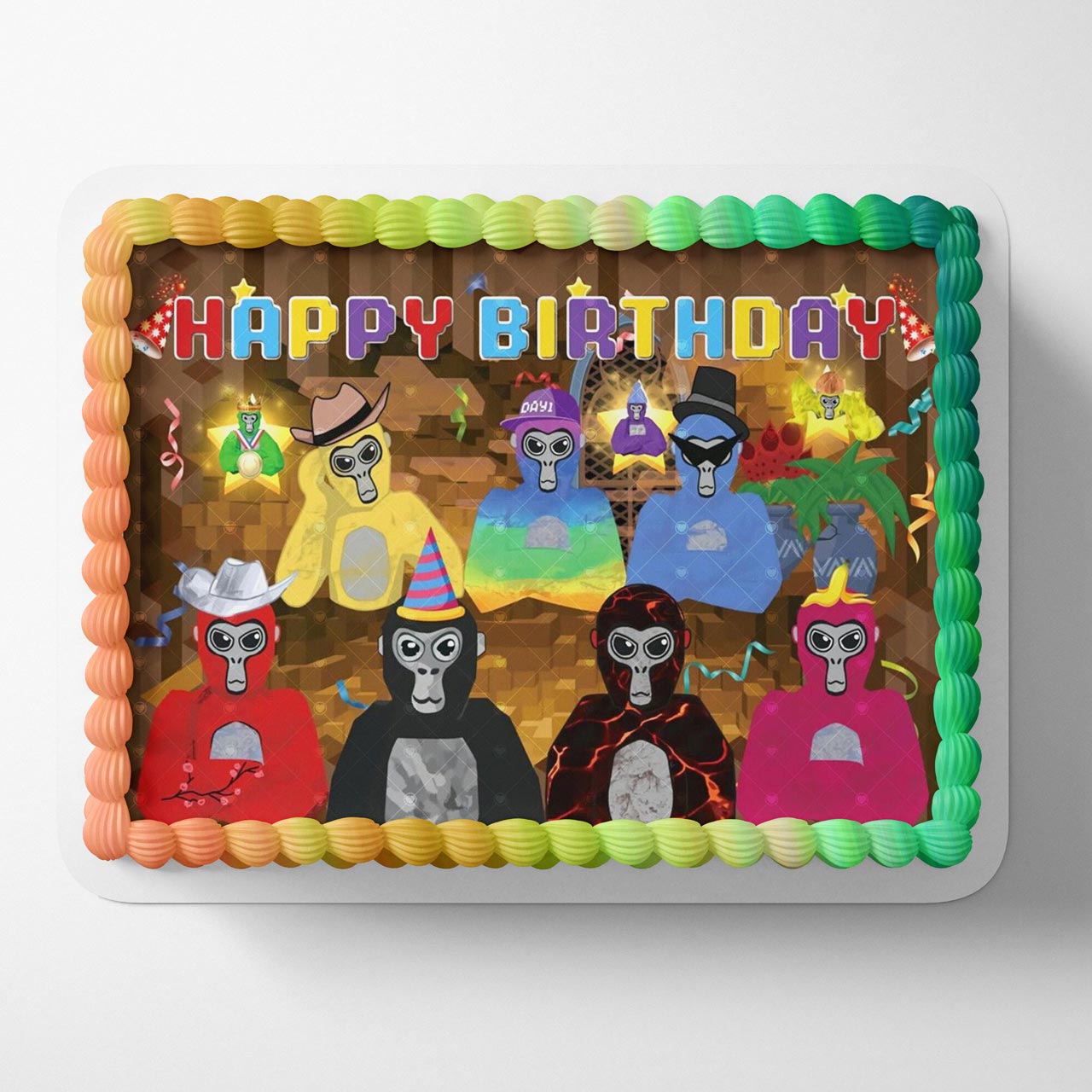 Gorilla VR Become Monke THB Edible Cake Topper