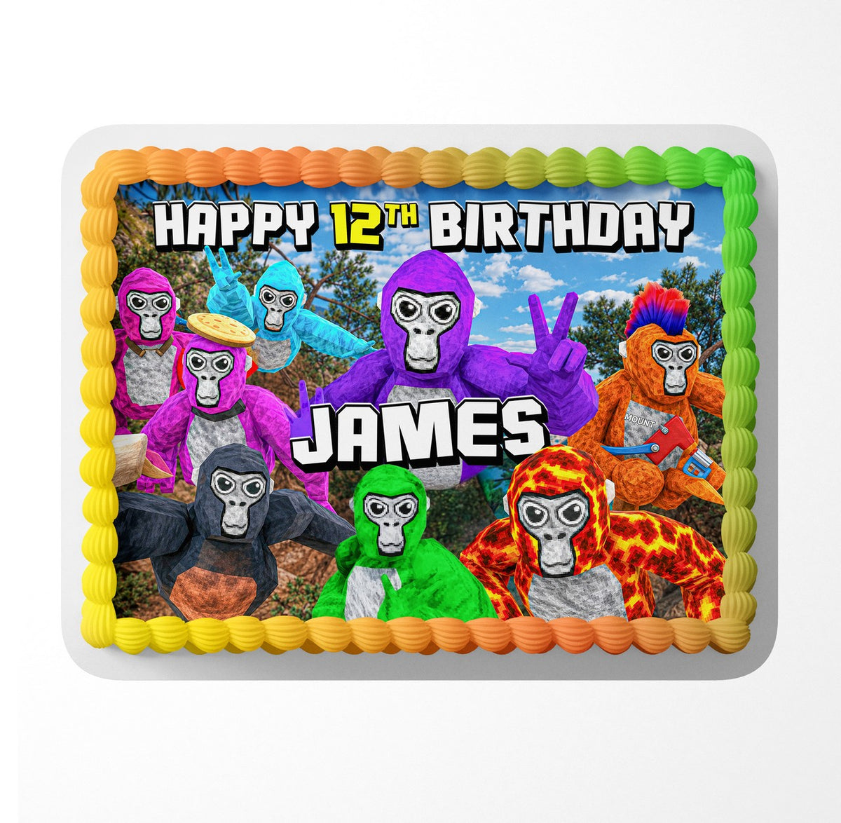 Gorilla VR Game Kids Edible Cake Topper