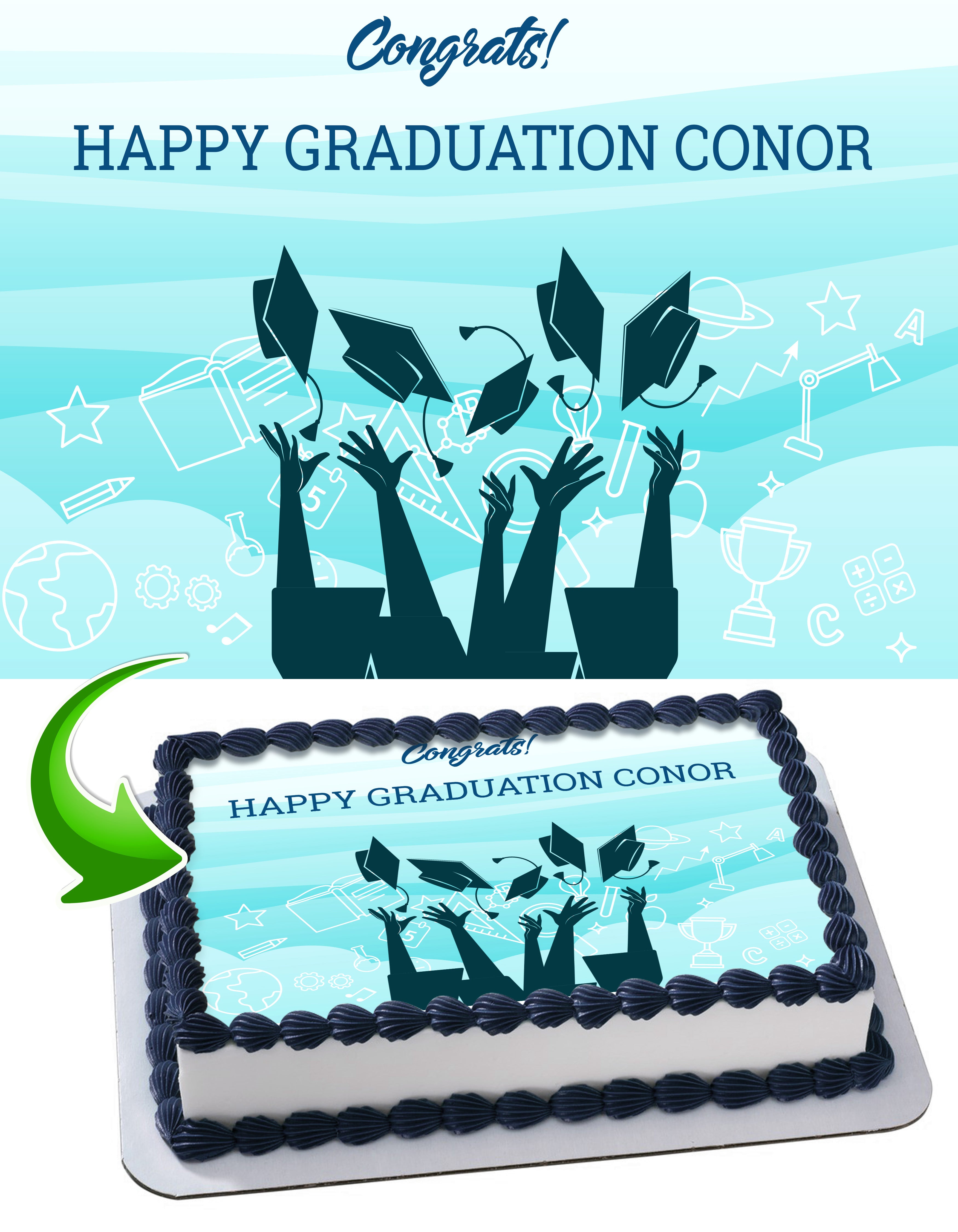 Graduation Class Congrats Edible Cake Topper