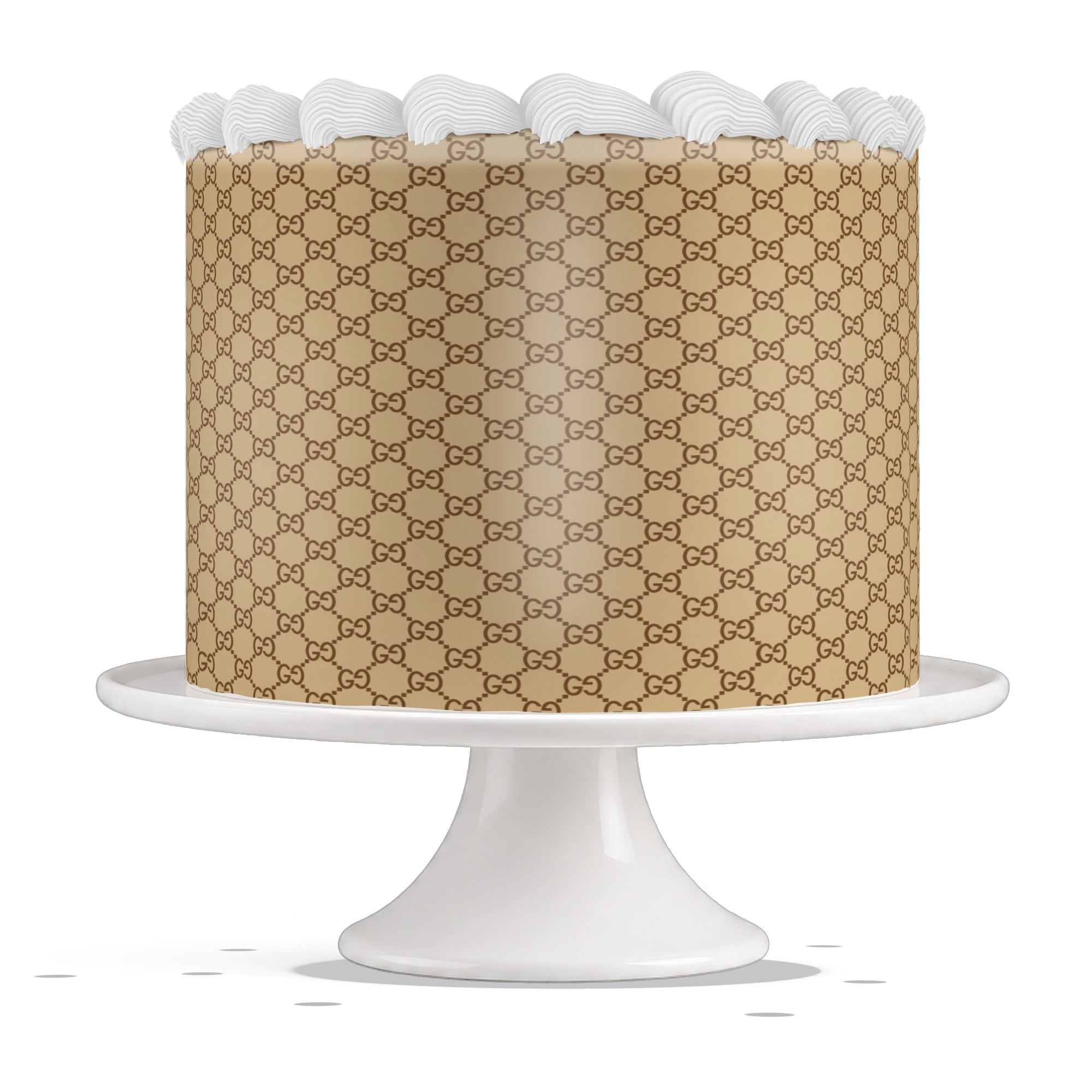 Gucci Beige Monogram Edible Cake Wrap Strip – Icing Sheet Cake Si - Edible Cake Topper | Icing Sheet | Birthday Cake Decoration