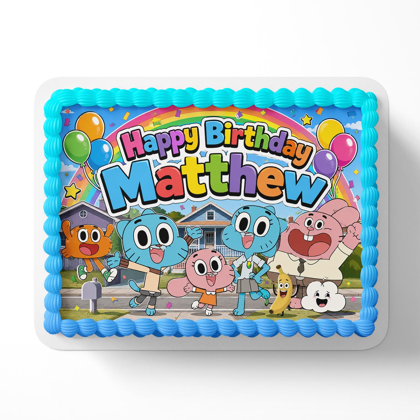 Amazing World of Gumball Edible Cake Topper | Birthday Cake Decoration | Photo Cake Image