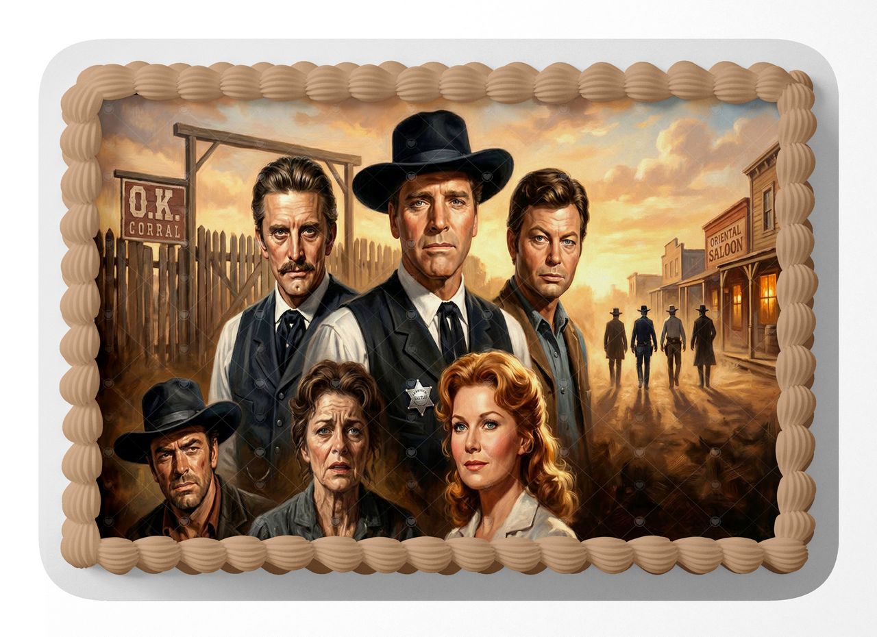 Gunfight at the OK Corral Classic Film edible cake topper