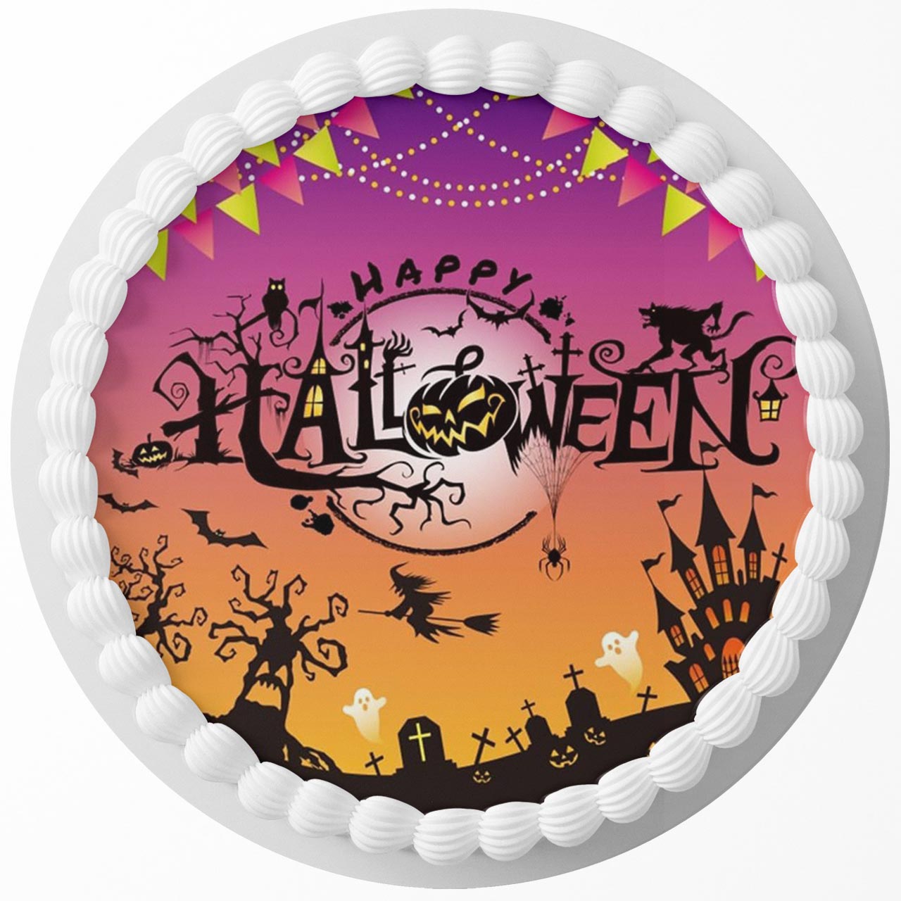 Halloween Horror R Round – Icing Sheet Birthday - Personalized Edible Cake Topper | Custom Icing Sheet | Birthday Cake Decoration