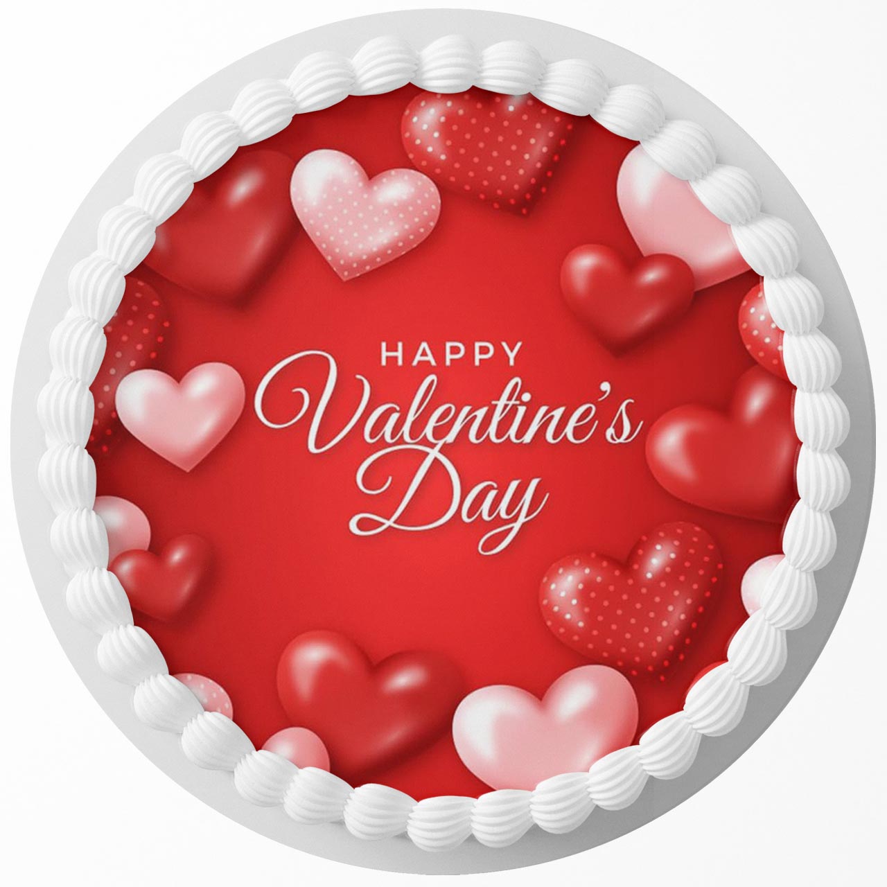 Happy Valentines Day HV Round – Icing Sheet Birthday - Personalized Edible Cake Topper | Custom Icing Sheet | Birthday Cake Decoration