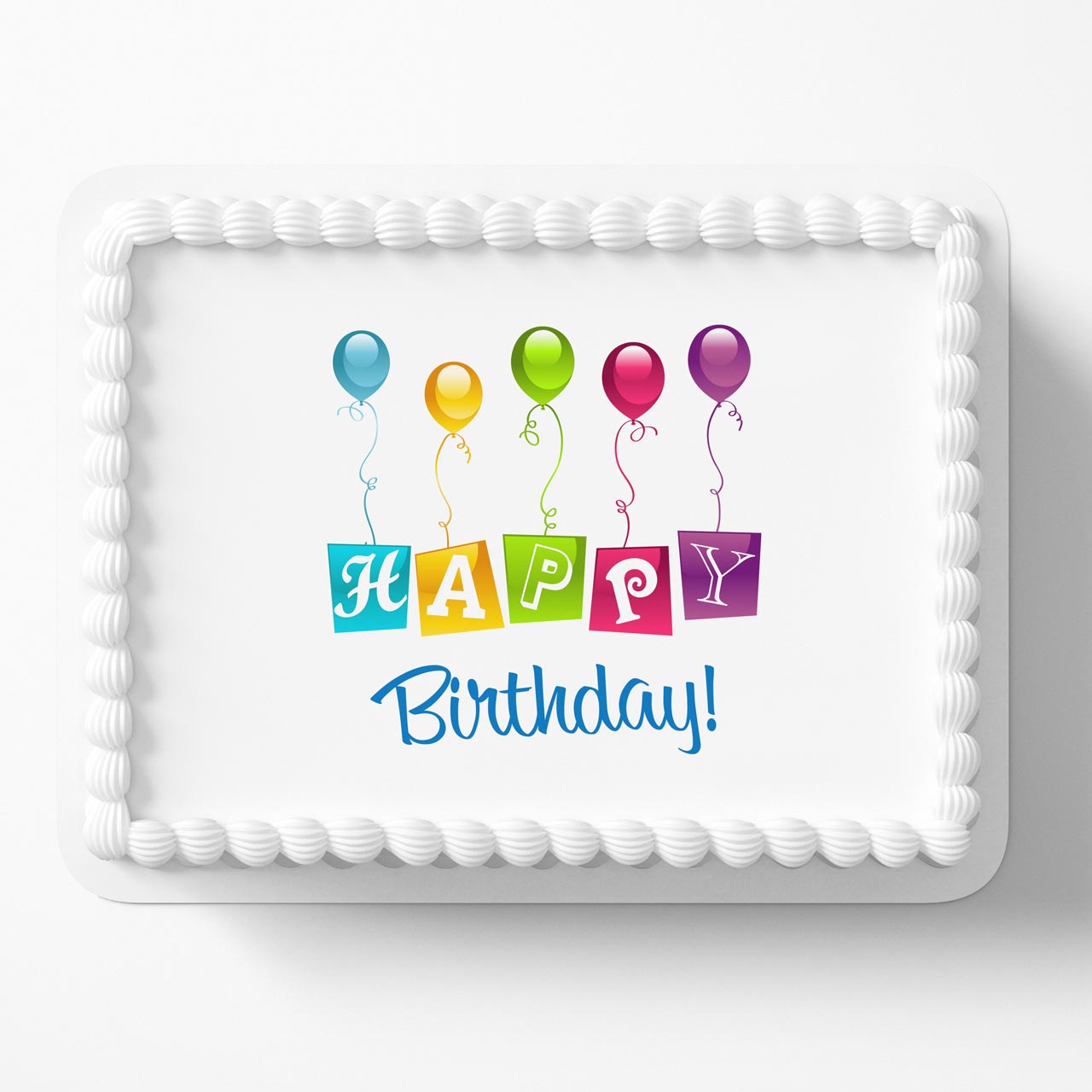 Happy Birthday Logo PTC Edible Cake Topper