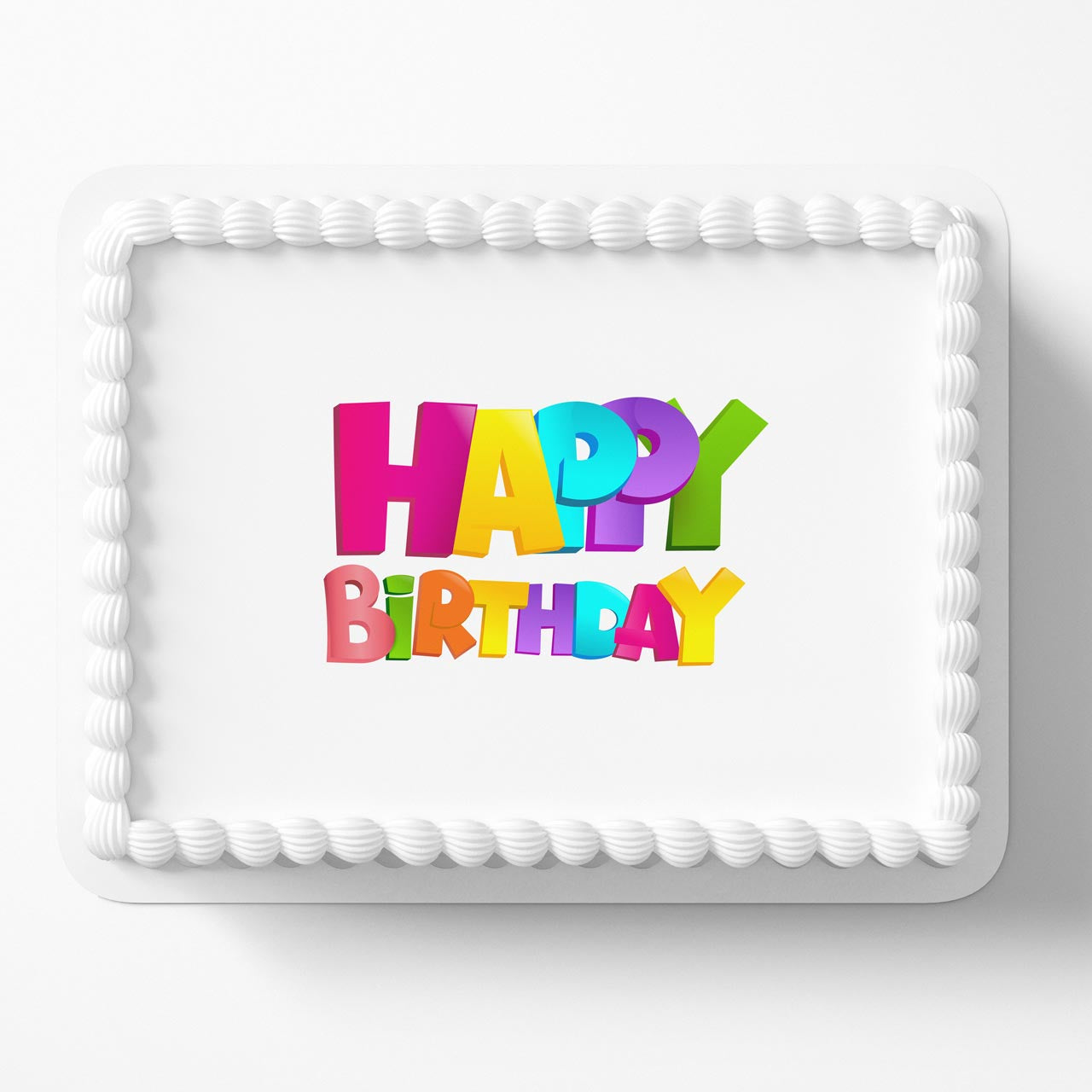Happy Birthday Logo PTF Edible Cake Topper