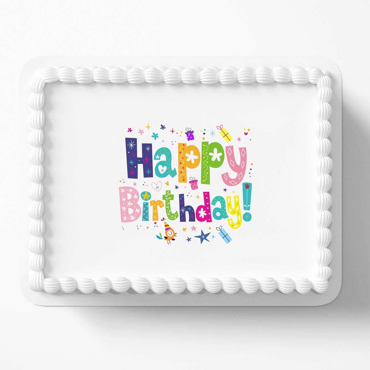 Happy Birthday Logo RCT Edible Cake Topper