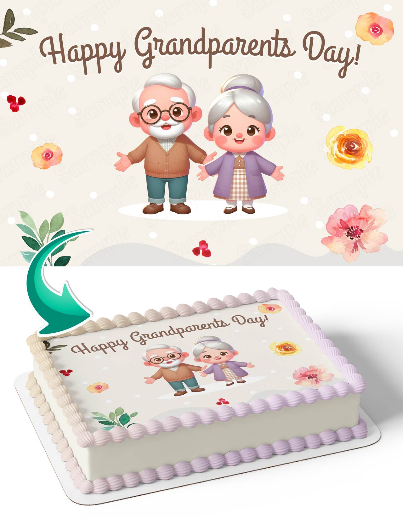 Happy Grandparents Day Edible Cake Topper
