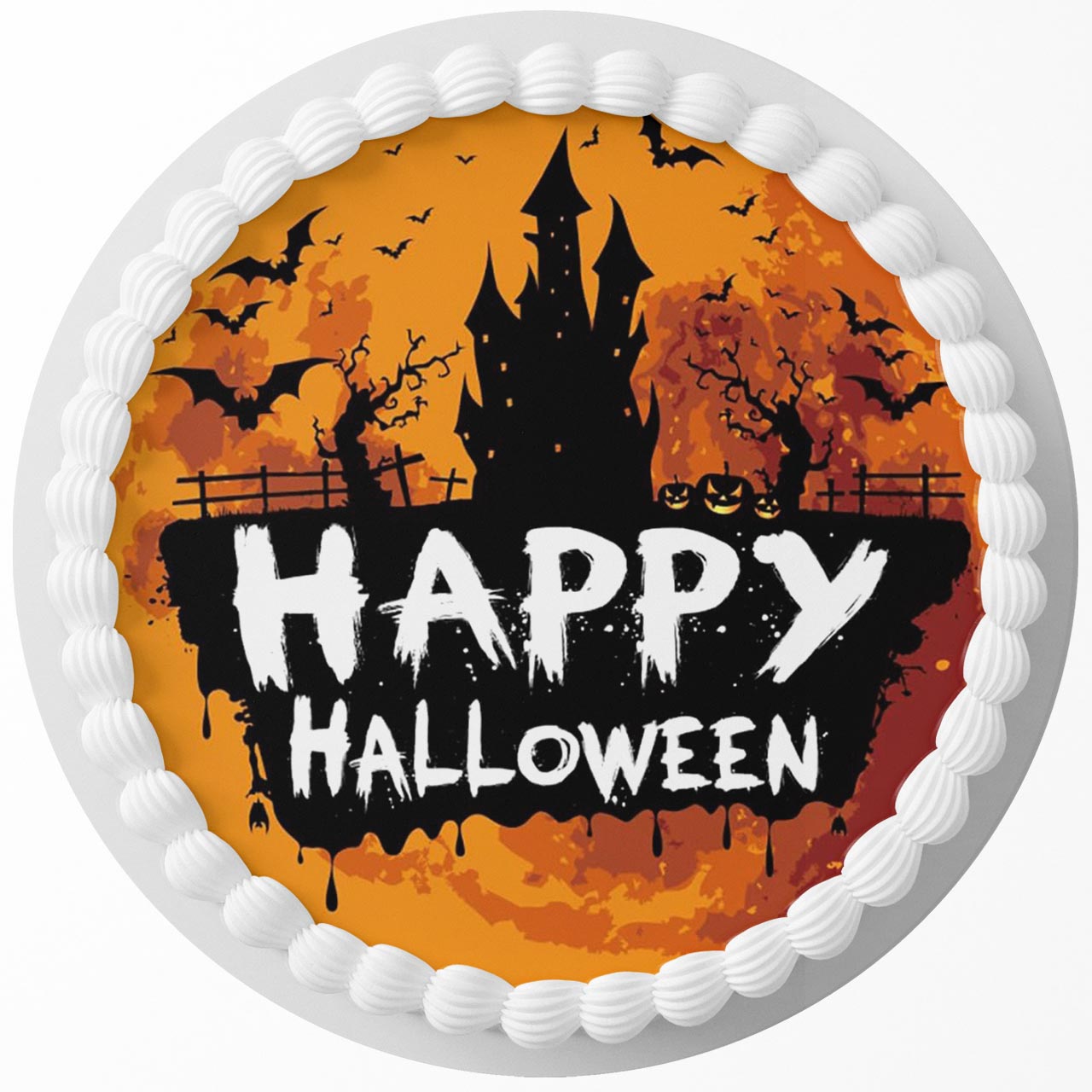 Happy Halloween Horror HH YCP Round – Icing Sheet Birthday - Personalized Edible Cake Topper | Custom Icing Sheet | Birthday Cake Decoration