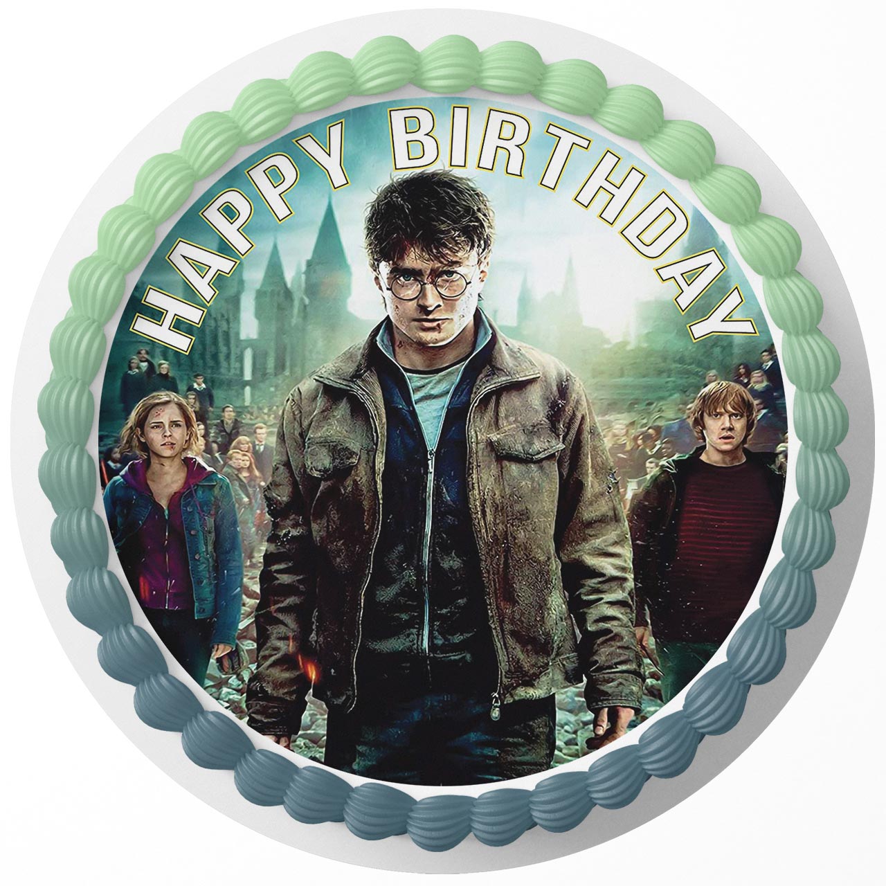 Harri Pottier Deathly Hallows Round – Icing Sheet Birthday - Personalized Edible Cake Topper | Custom Icing Sheet | Birthday Cake Decoration