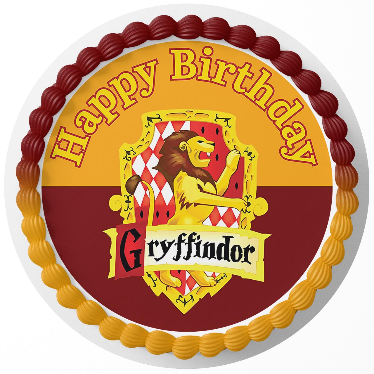 Harry Potter Gryffindor House Round – Icing Sheet Birthday - Personalized Edible Cake Topper | Custom Icing Sheet | Birthday Cake Decoration