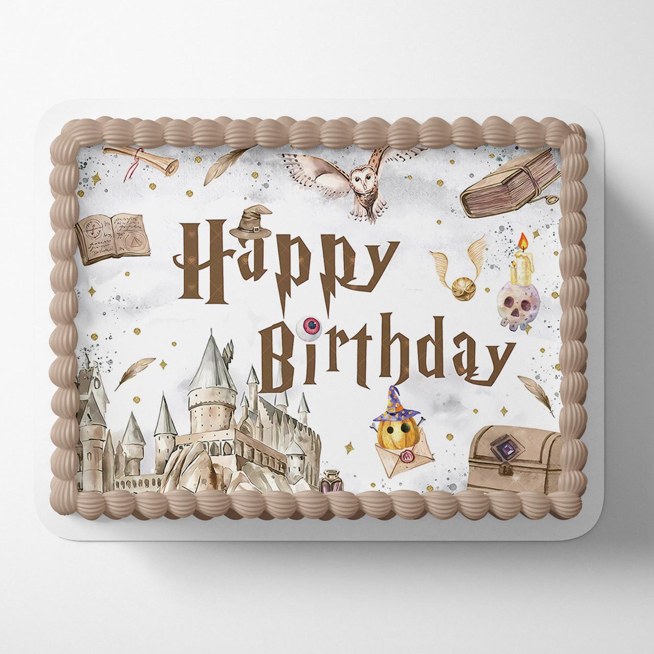 Harri Pottier Hogwarts School of Witchcraft and Wizardry Edible Cake Topper