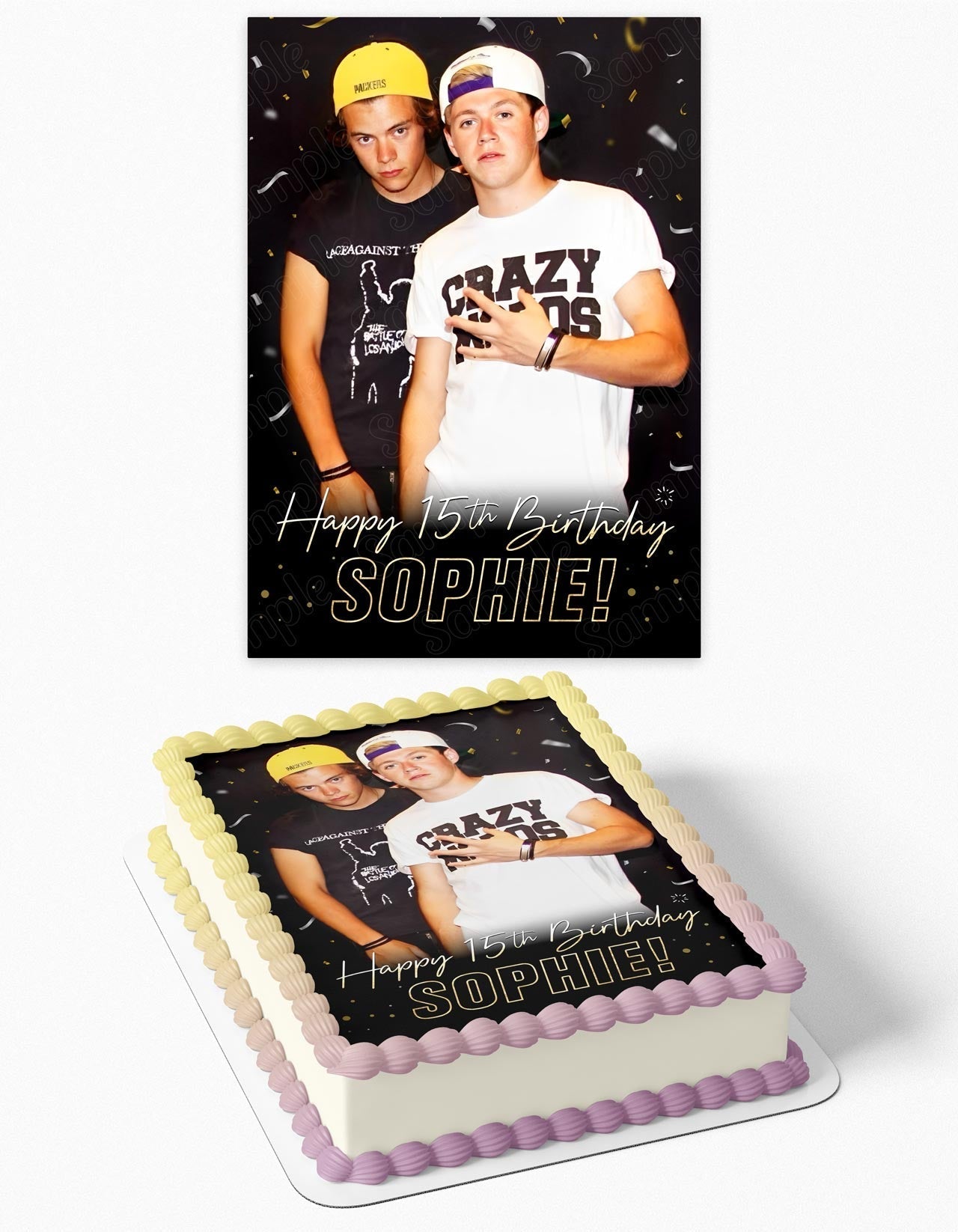 Harry and Niall Frat Boy Edible Cake Topper