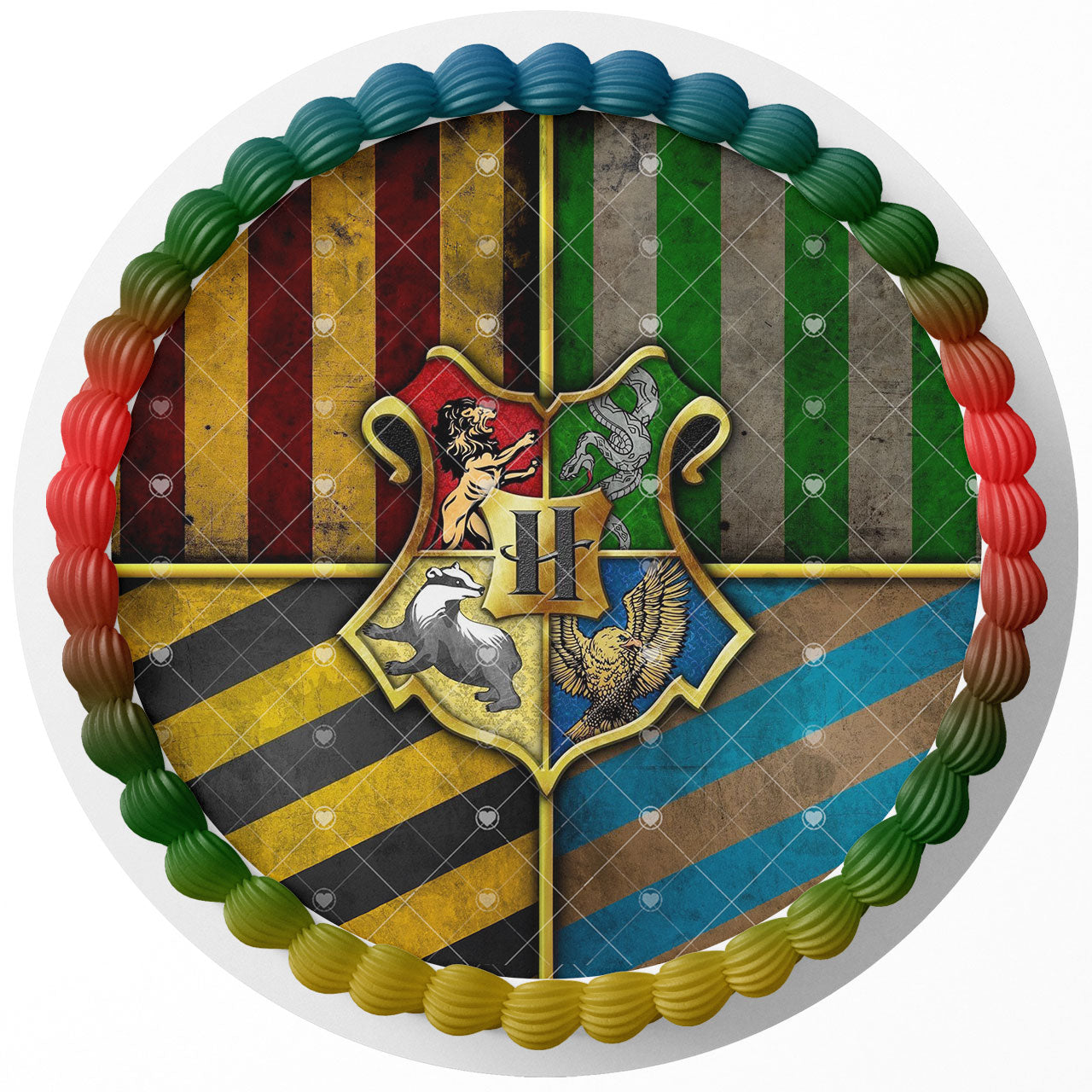 Hogwarts School of Witchcraft Harry Potter Wizary Round – Icing S - Personalized Edible Cake Topper | Custom Icing Sheet | Birthday Cake Decoration